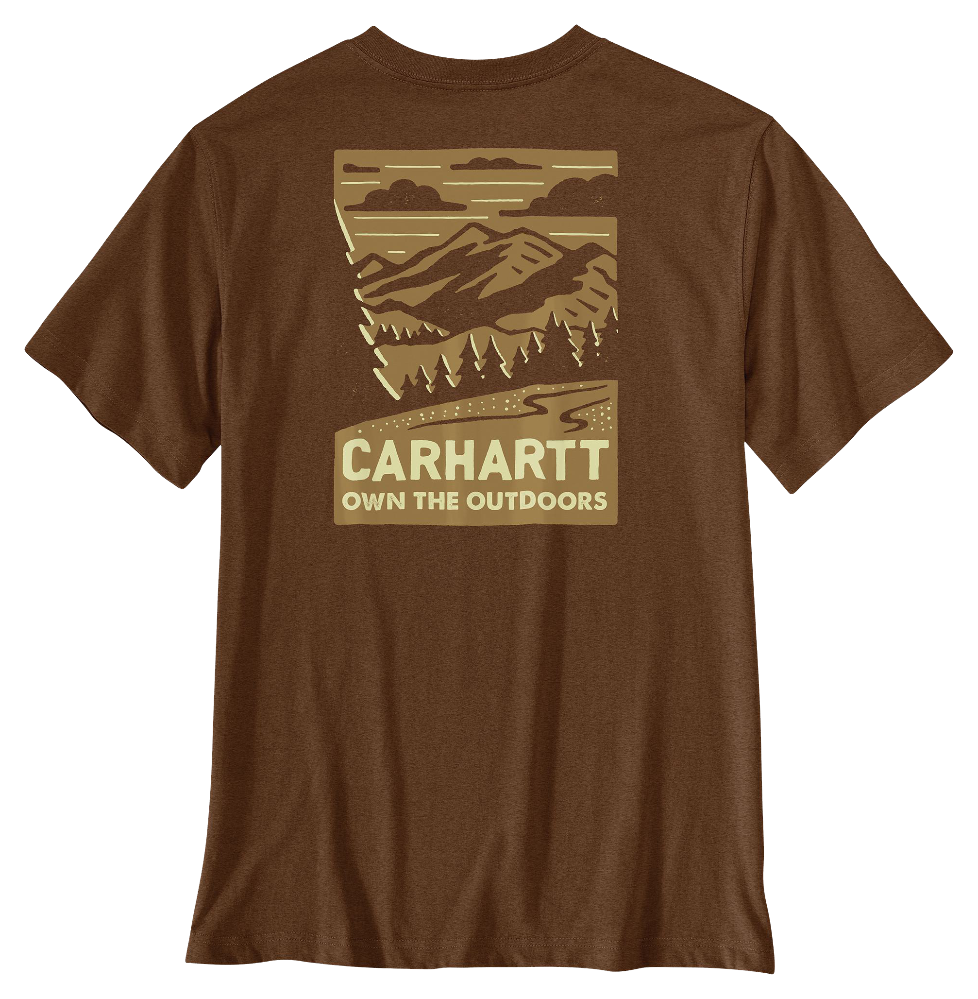 Image of Carhartt Irvine Outdoor Relaxed-Fit Short-Sleeve Pocket T-Shirt - Red Duck Heather
