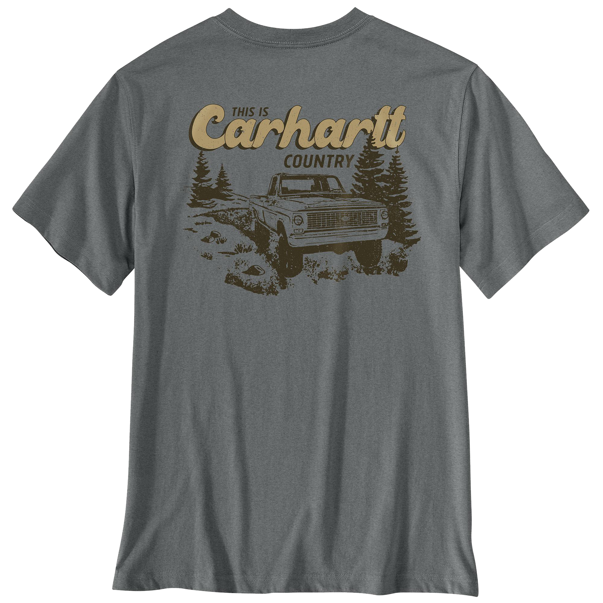 Image of Carhartt Irvine Truck Relaxed-Fit Short-Sleeve Pocket T-Shirt - Weathered Ash Heather - XLT