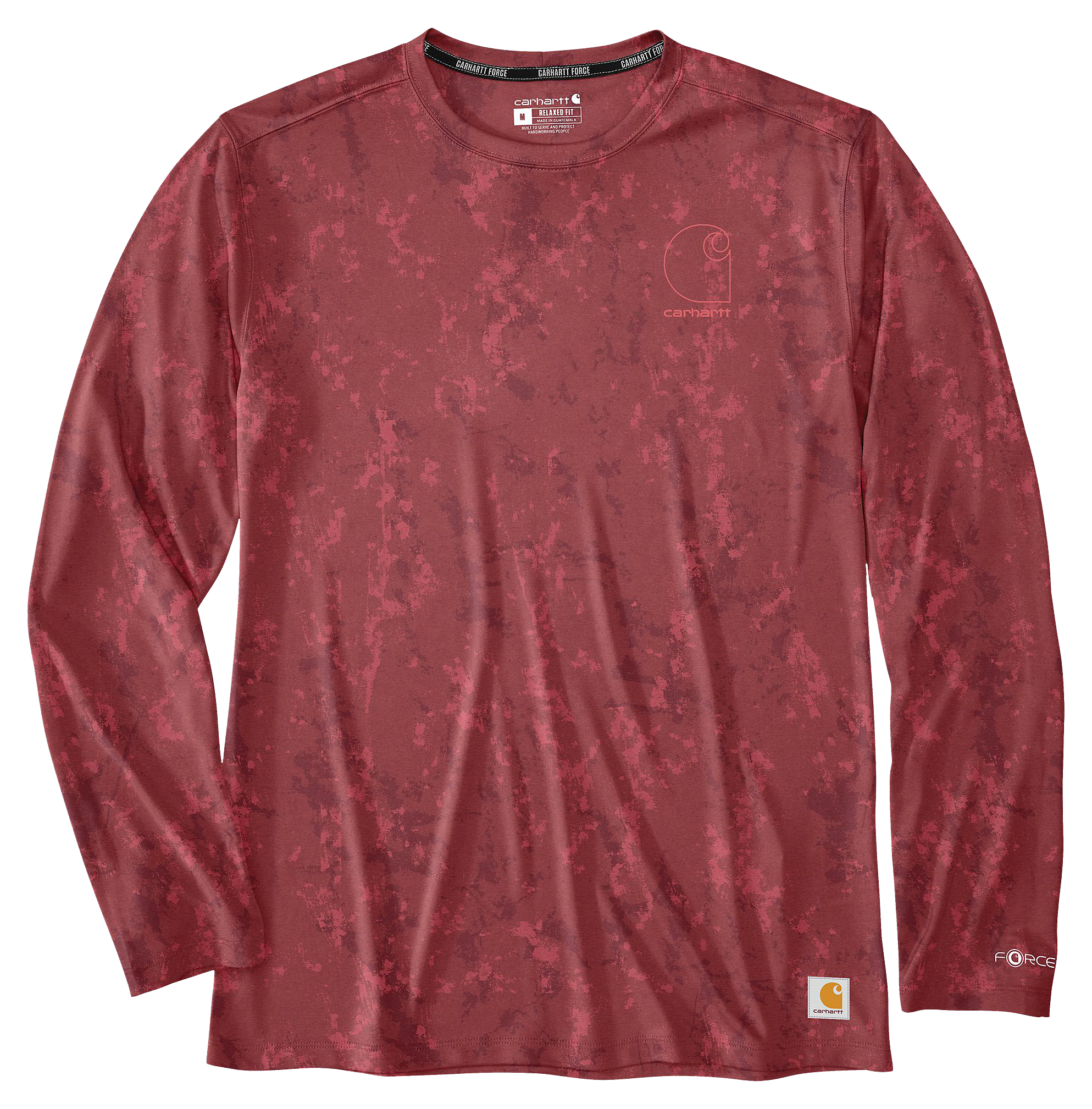 Image of Carhartt Force Sun Defender Print Relaxed-Fit Long-Sleeve Shirt - Amber Terrain Camo