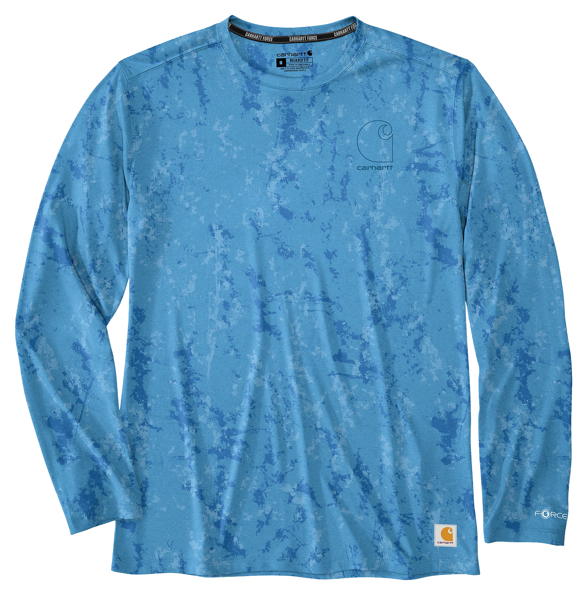 Image of Carhartt Force Sun Defender Print Relaxed-Fit Long-Sleeve Shirt - Tranquil Blue Terrain Camo