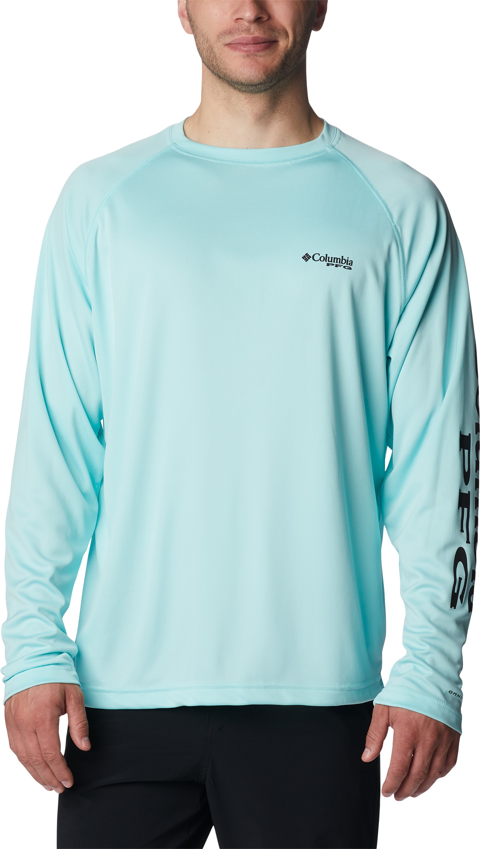 Image of Columbia PFG Terminal Tackle Long-Sleeve T-Shirt - Gulf Stream/Black - 3XT