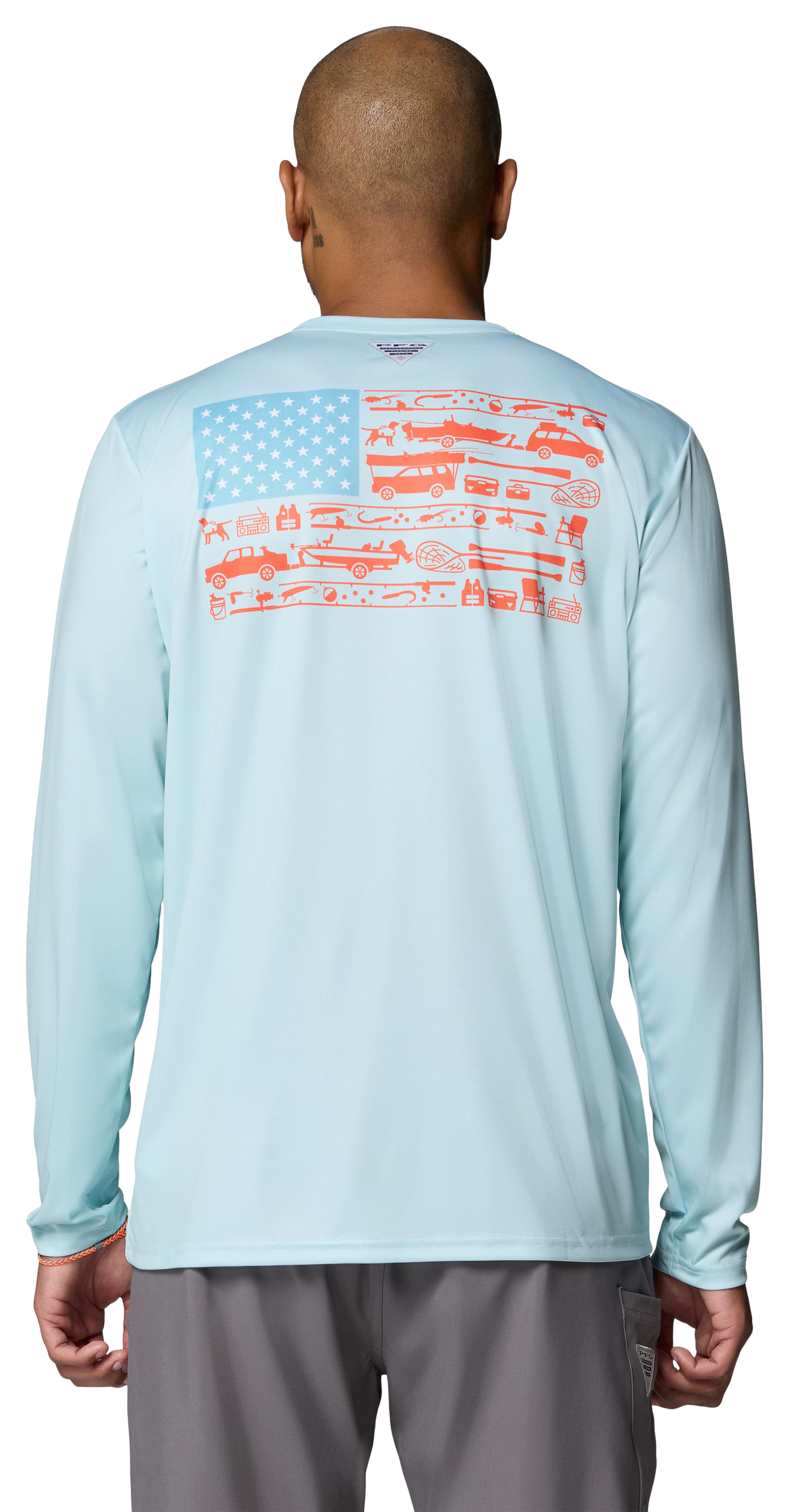 Image of Columbia Terminal Tackle PFG Fish Flag Long-Sleeve Shirt - Marine Light