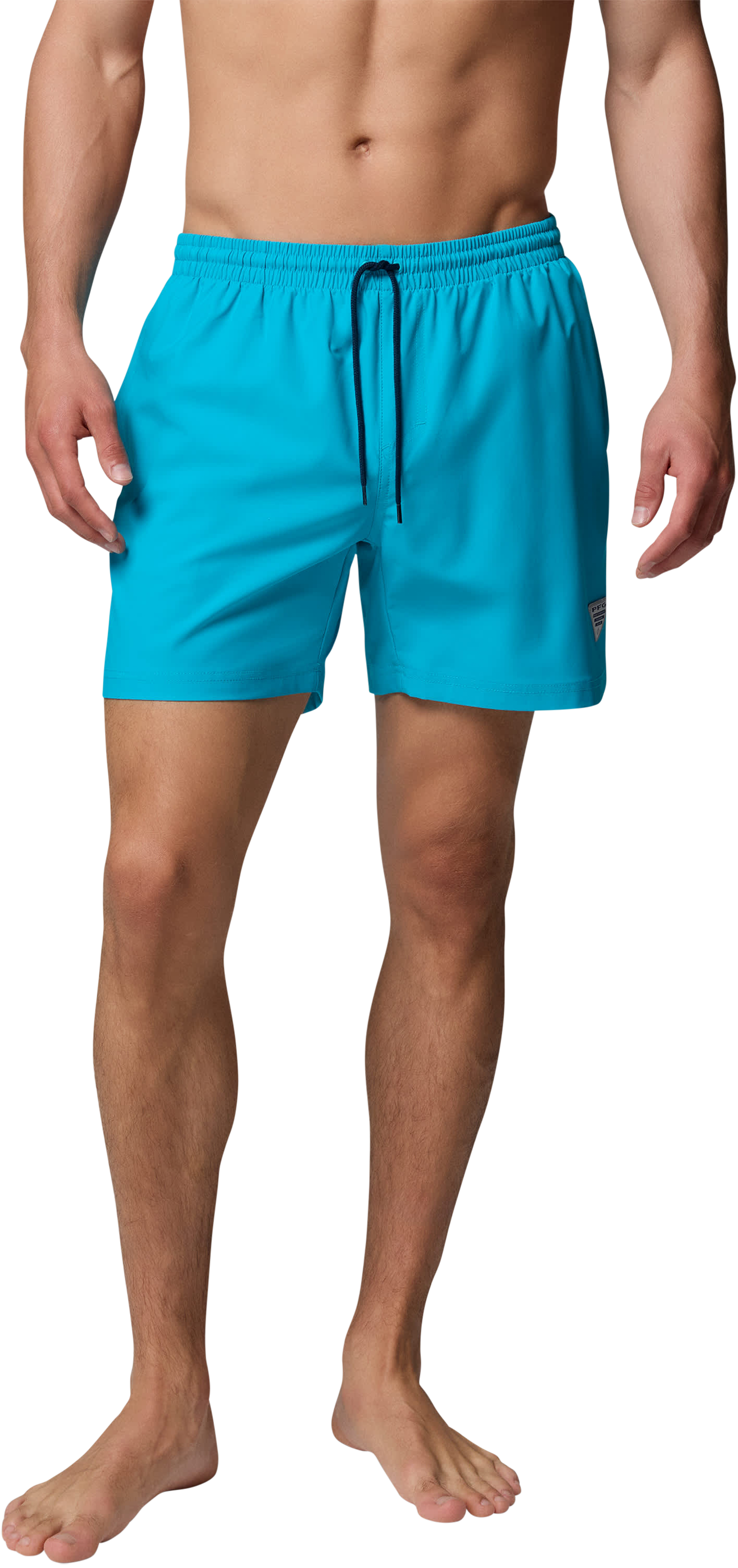 Image of Columbia PFG Rambler Swim Shorts - Ocean Teal/Collegiate Navy