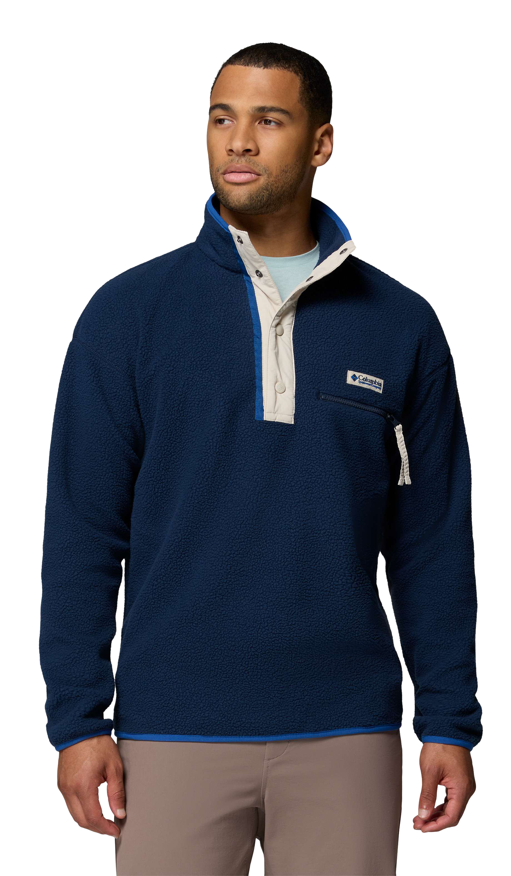 Image of Columbia Helvetia II Printed Half-Snap Fleece Pullover - Collegiate White