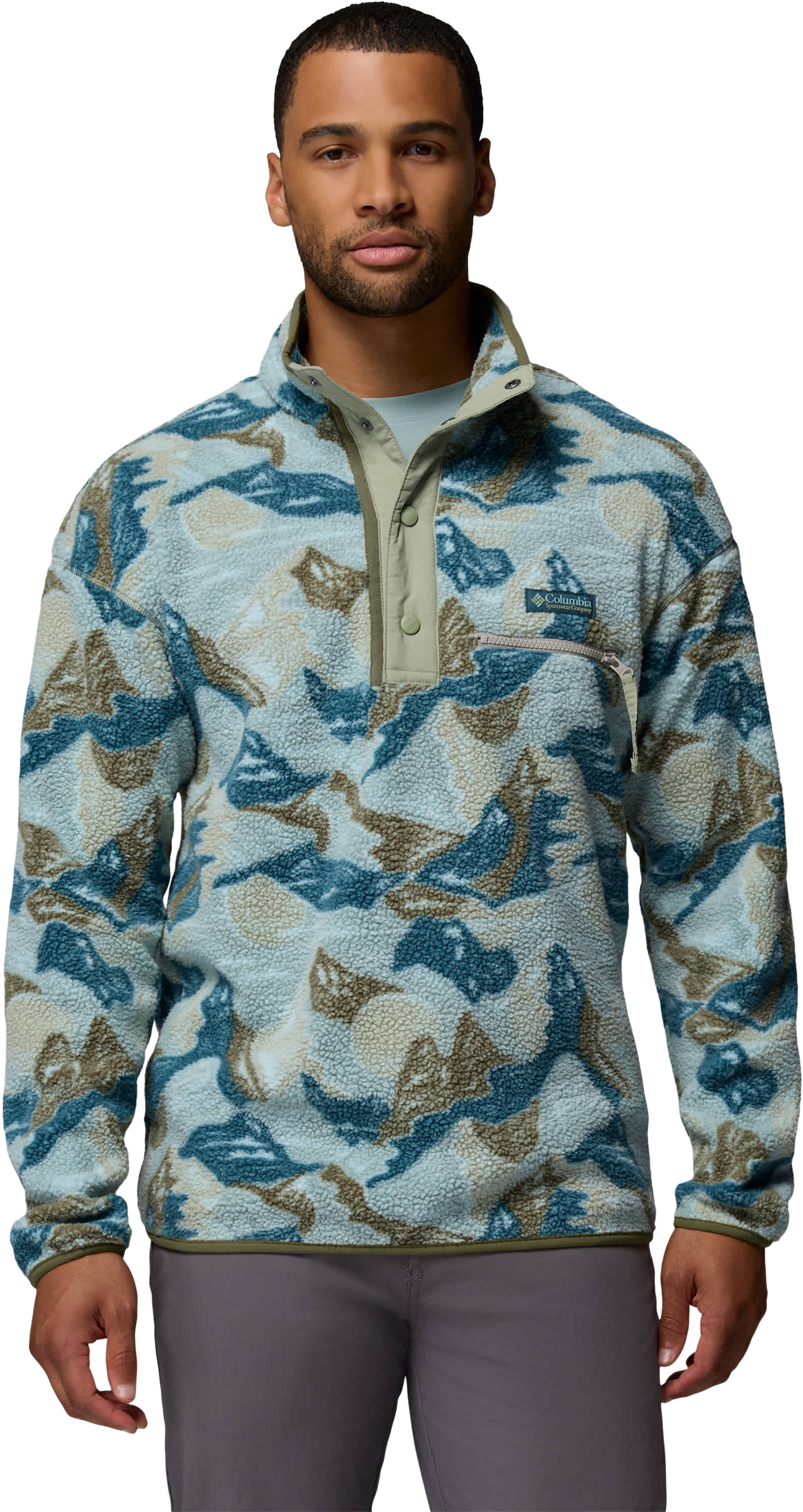 Image of Columbia Helvetia II Printed Half-Snap Fleece Pullover - Safari/Sunscapes