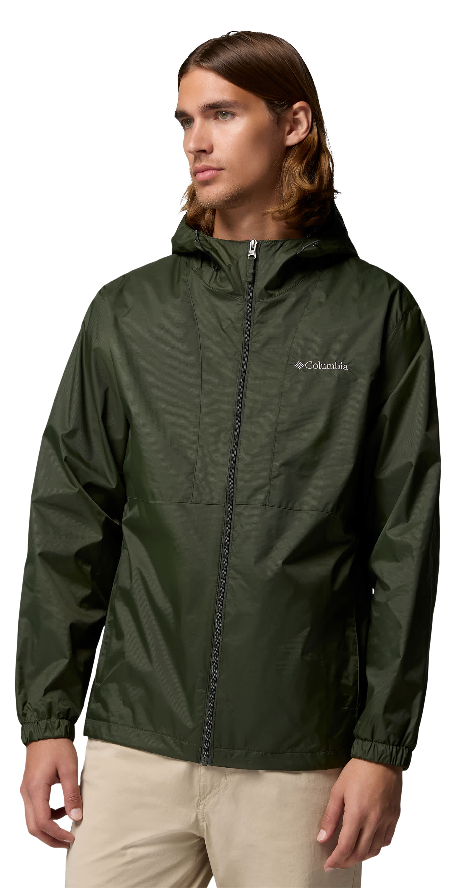 Image of Columbia Glenbrook Bend Rain Jacket - Greenscape