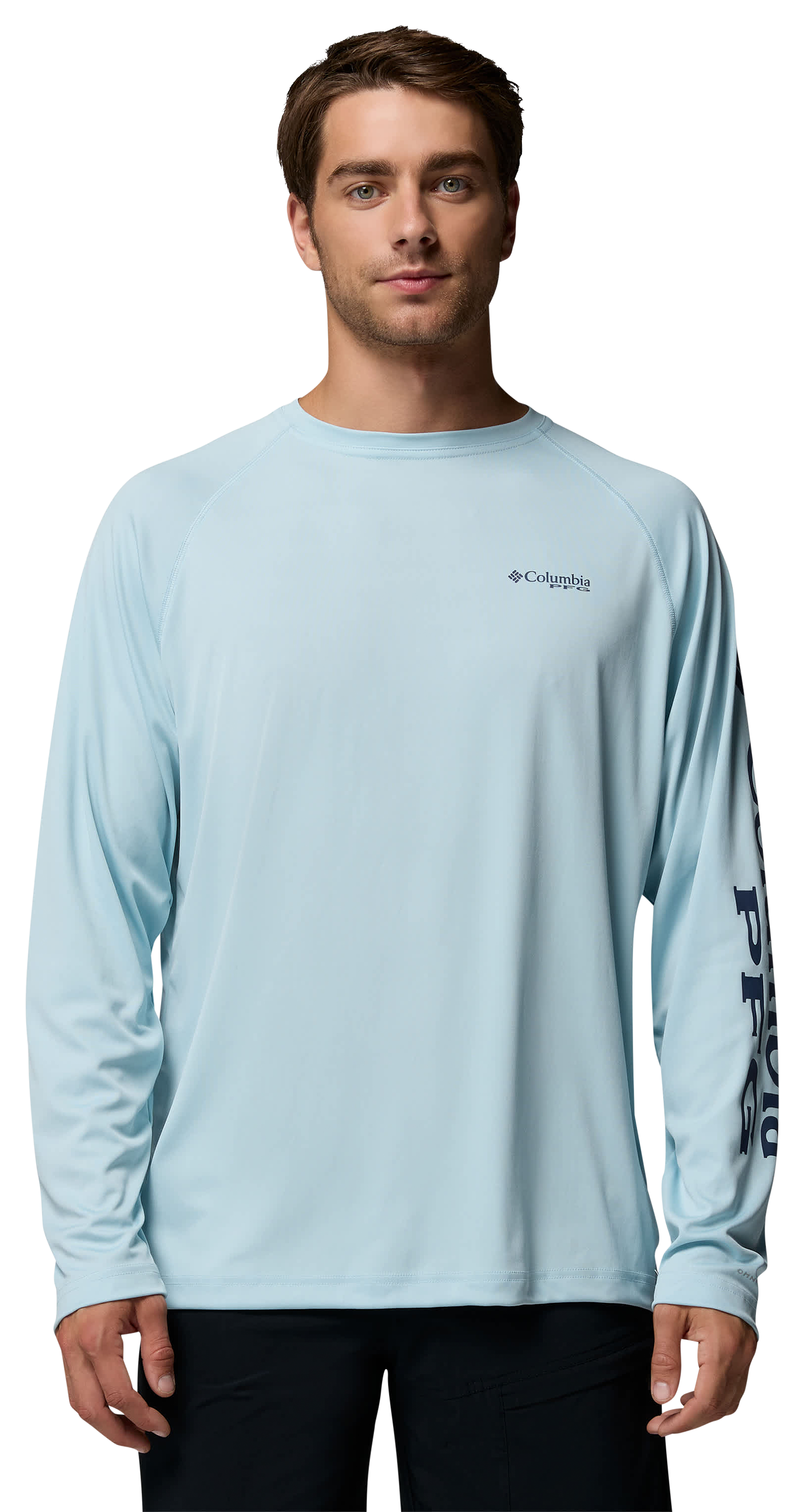 Image of Columbia PFG Terminal Tackle Long-Sleeve T-Shirt - Marine Light/Nocturnal Logo
