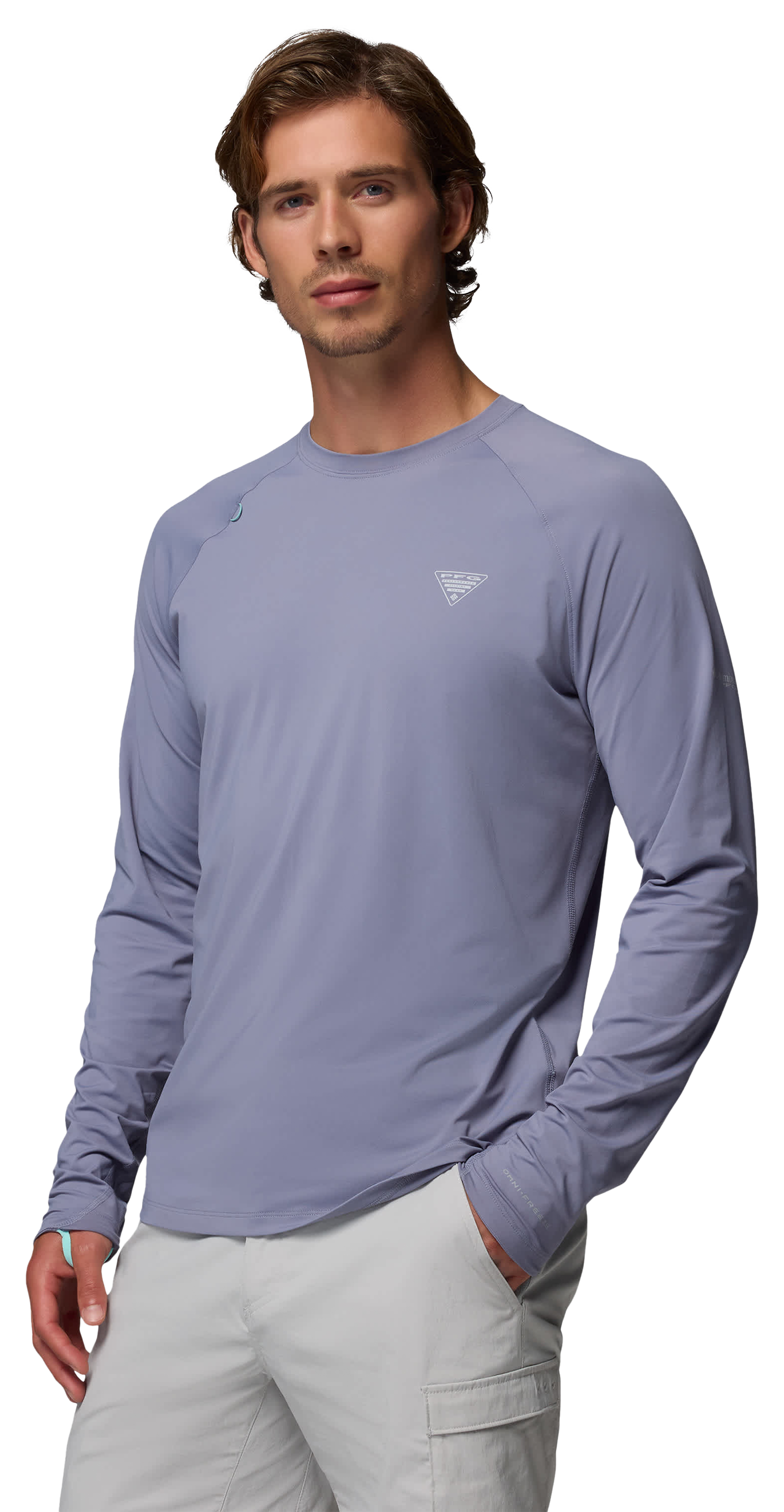 Image of Columbia PFG Wild Cast Long-Sleeve Sun Shirt - New Moon