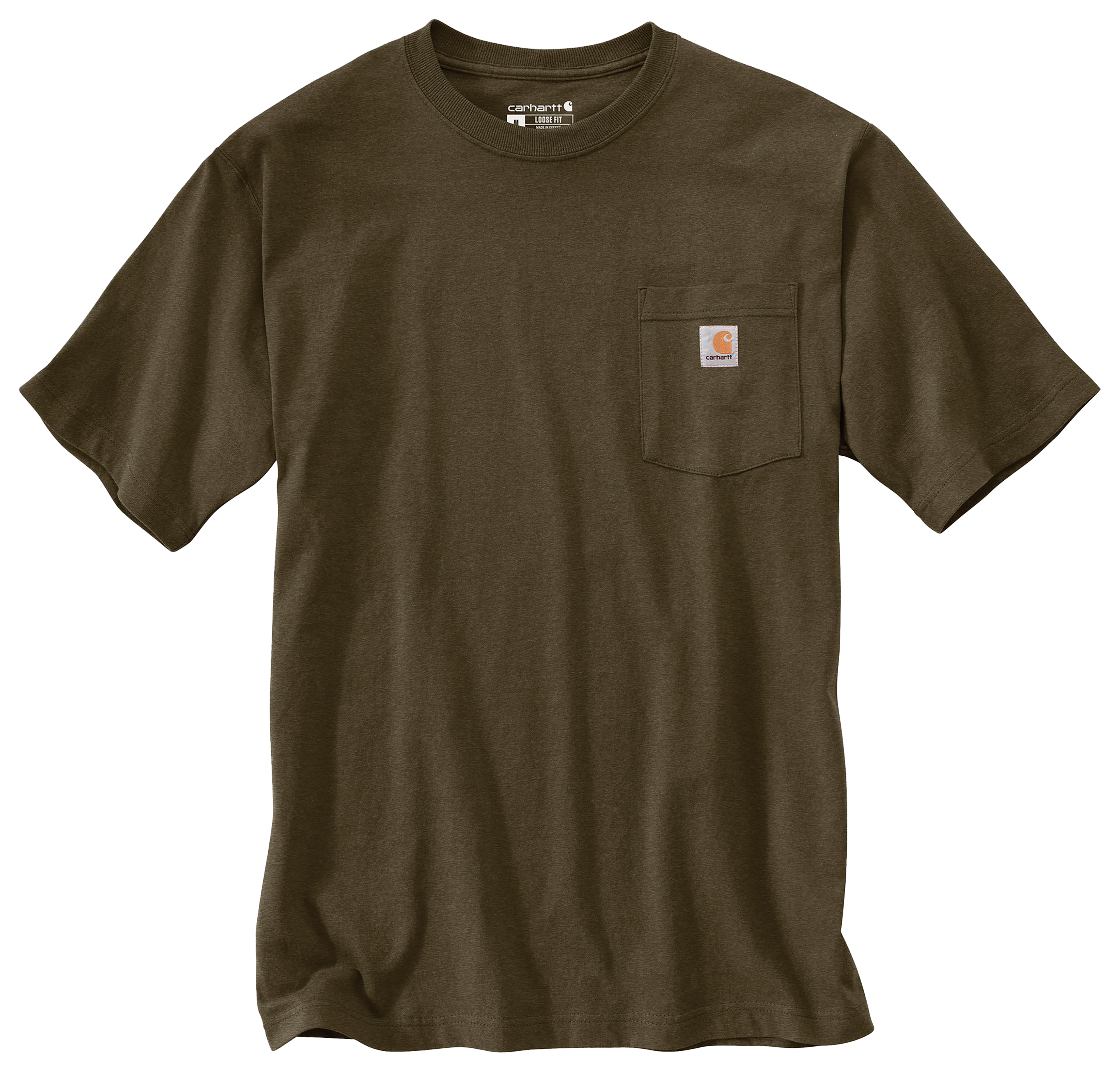 Image of Carhartt Loose-Fit Heavyweight Short-Sleeve Pocket T-Shirt - Burnished Logs Heather