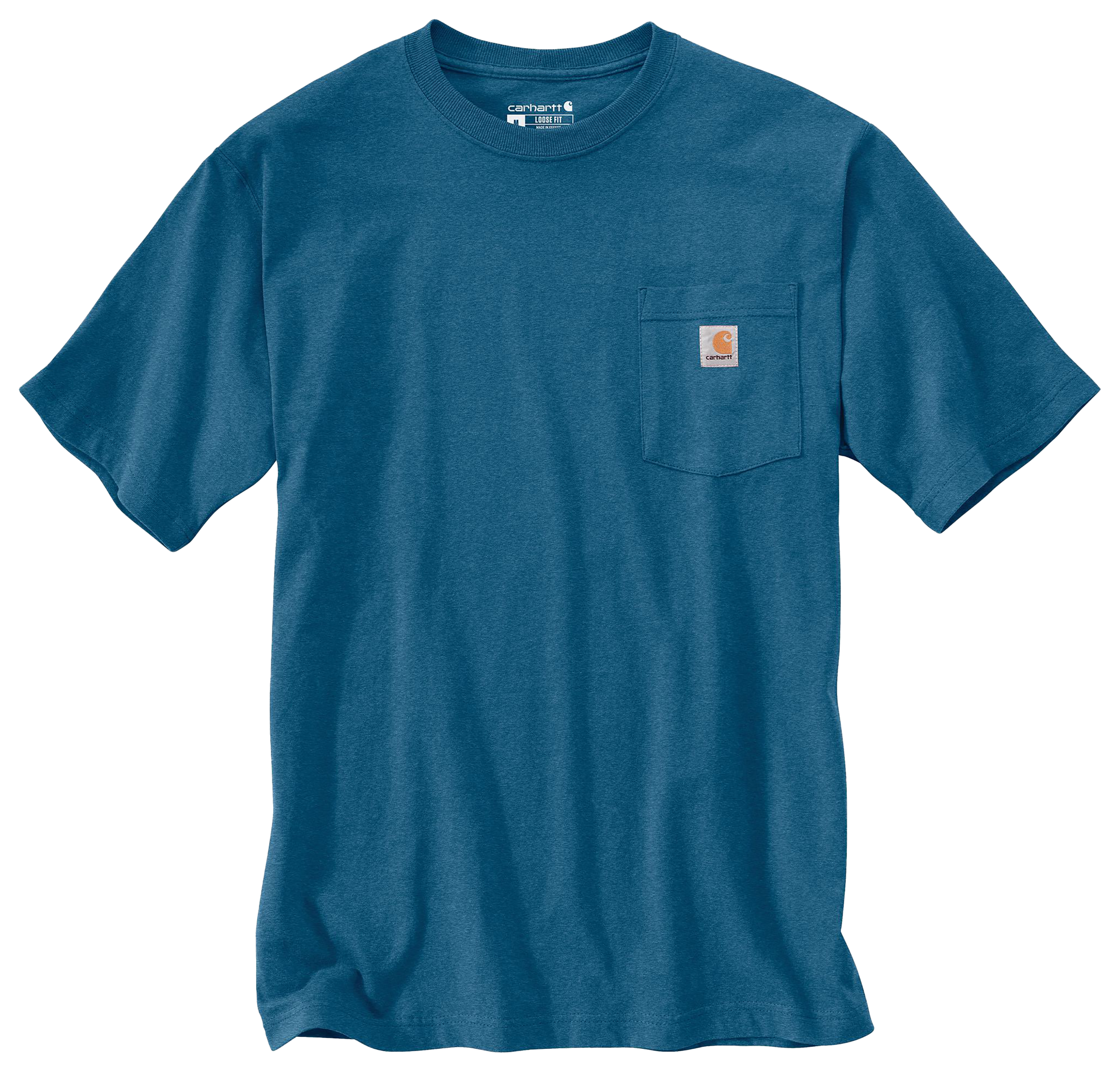 Image of Carhartt Loose-Fit Heavyweight Short-Sleeve Pocket T-Shirt - Dark Tranquil Blue Heather