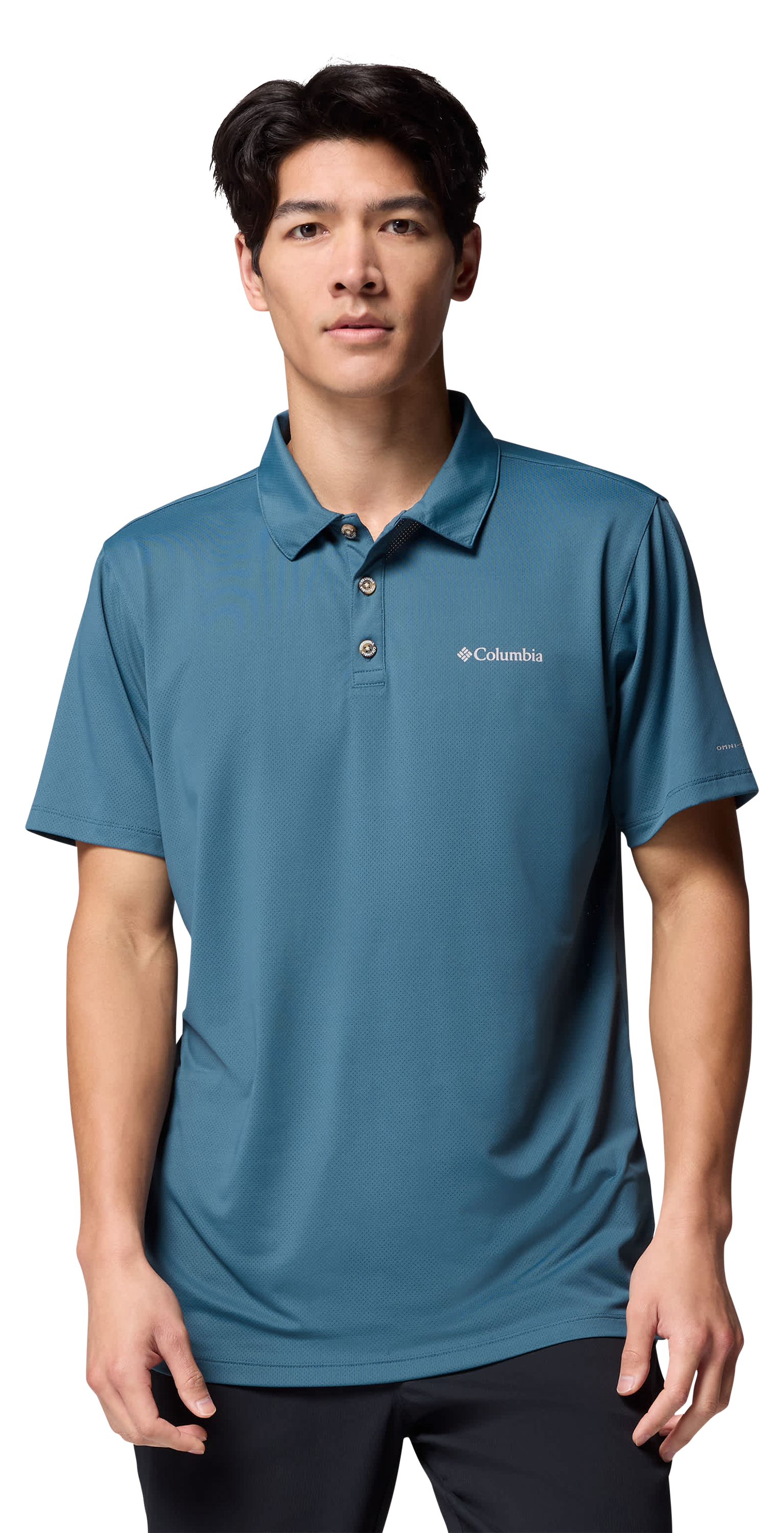 Image of Columbia Tech Trail Utility Short-Sleeve Polo - Everblue