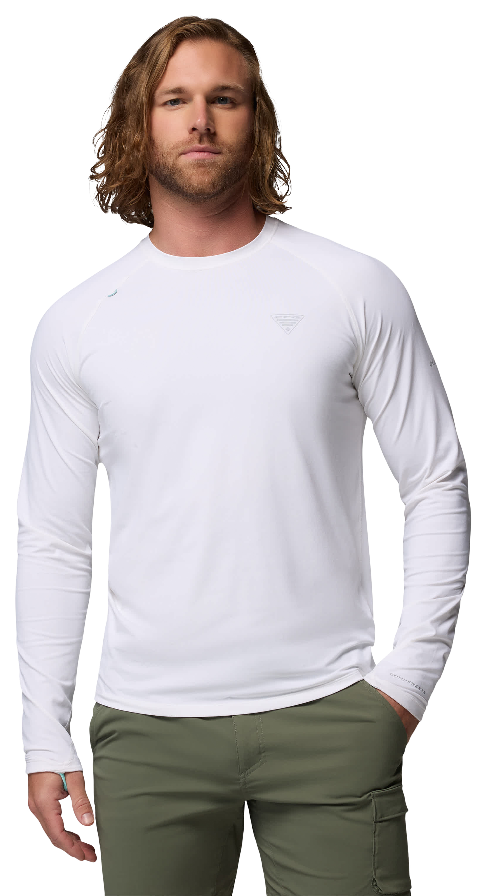 Image of Columbia PFG Wild Cast Long-Sleeve Sun Shirt - White