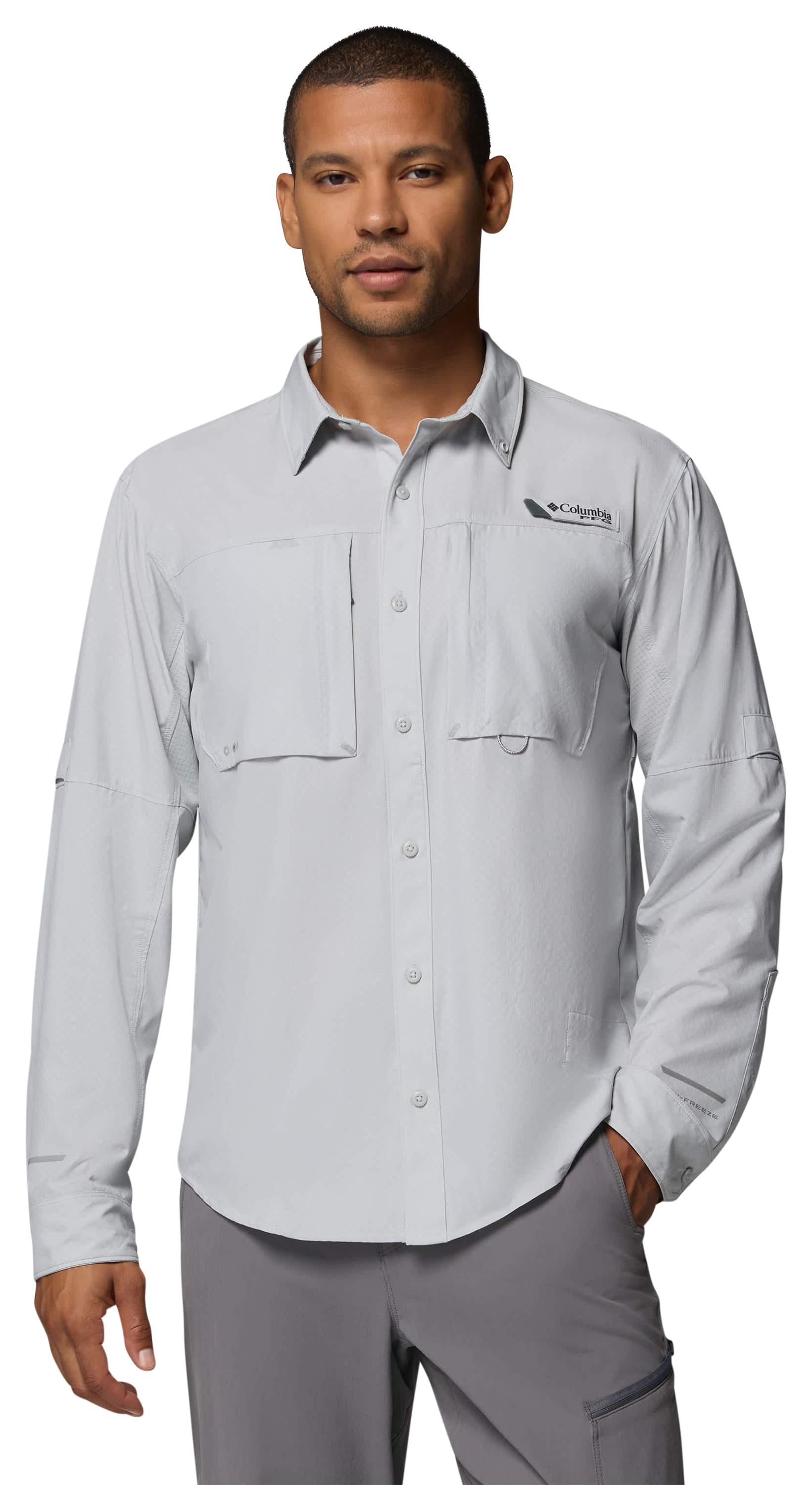 Image of Columbia Shadowcaster II Zero Long-Sleeve Button-Down Shirt - Cool Grey