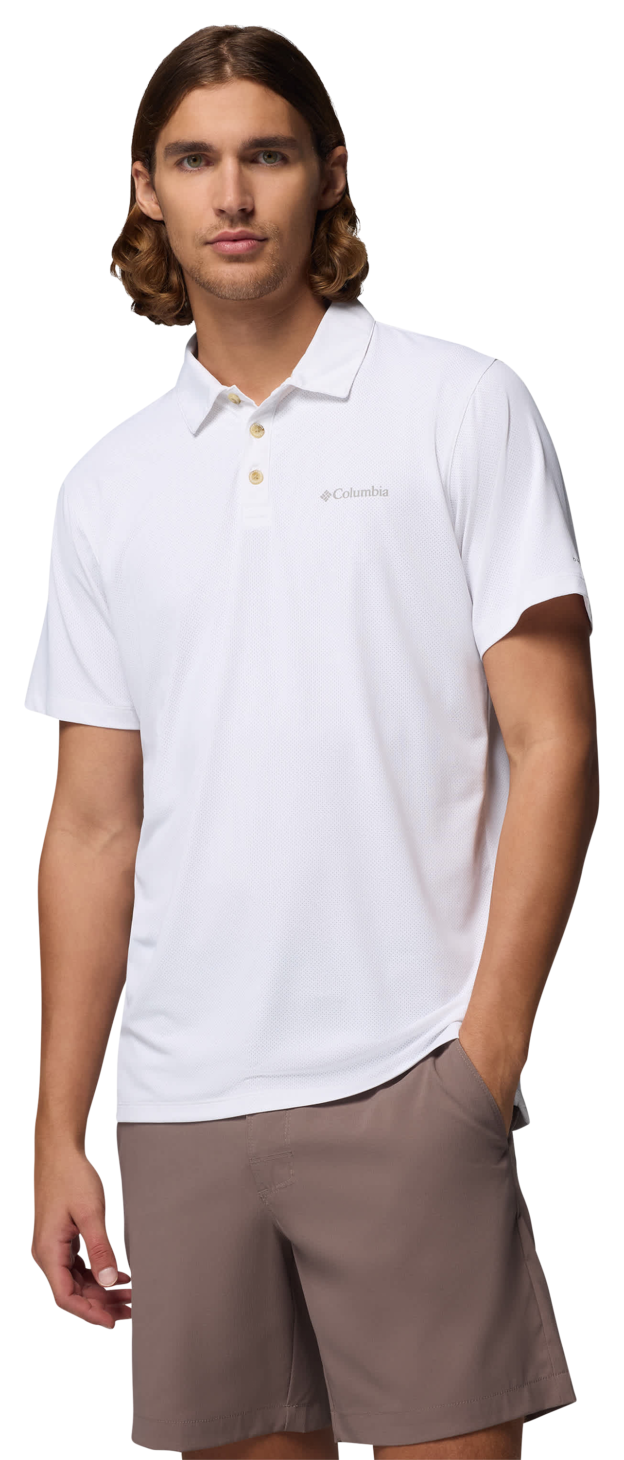 Image of Columbia Tech Trail Utility Short-Sleeve Polo - White