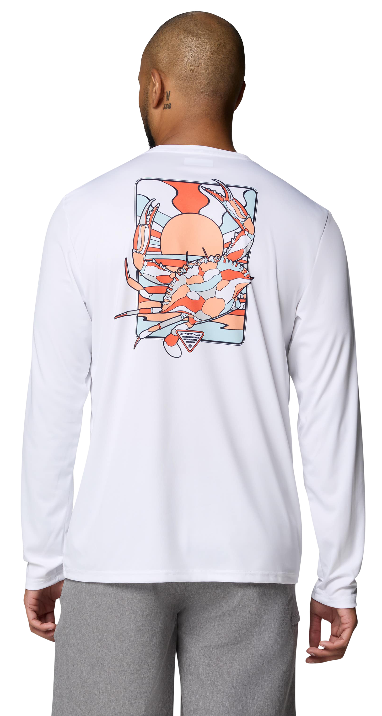 Image of Columbia Terminal Tackle PFG Crab Shine Graphic Long-Sleeve Shirt - White