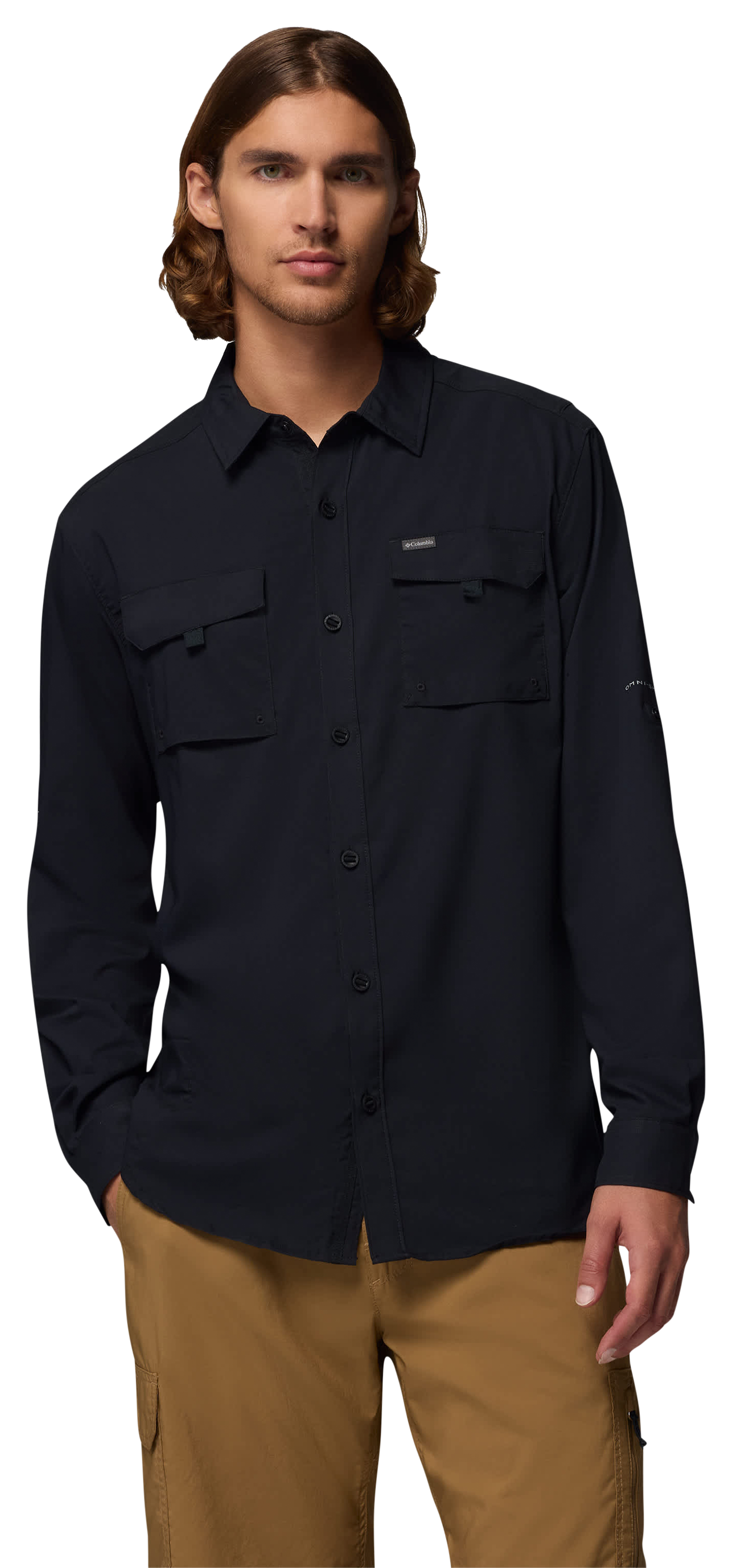 Image of Columbia Silver Ridge Utility II Long-Sleeve Button-Down Shirt - Black - XXL
