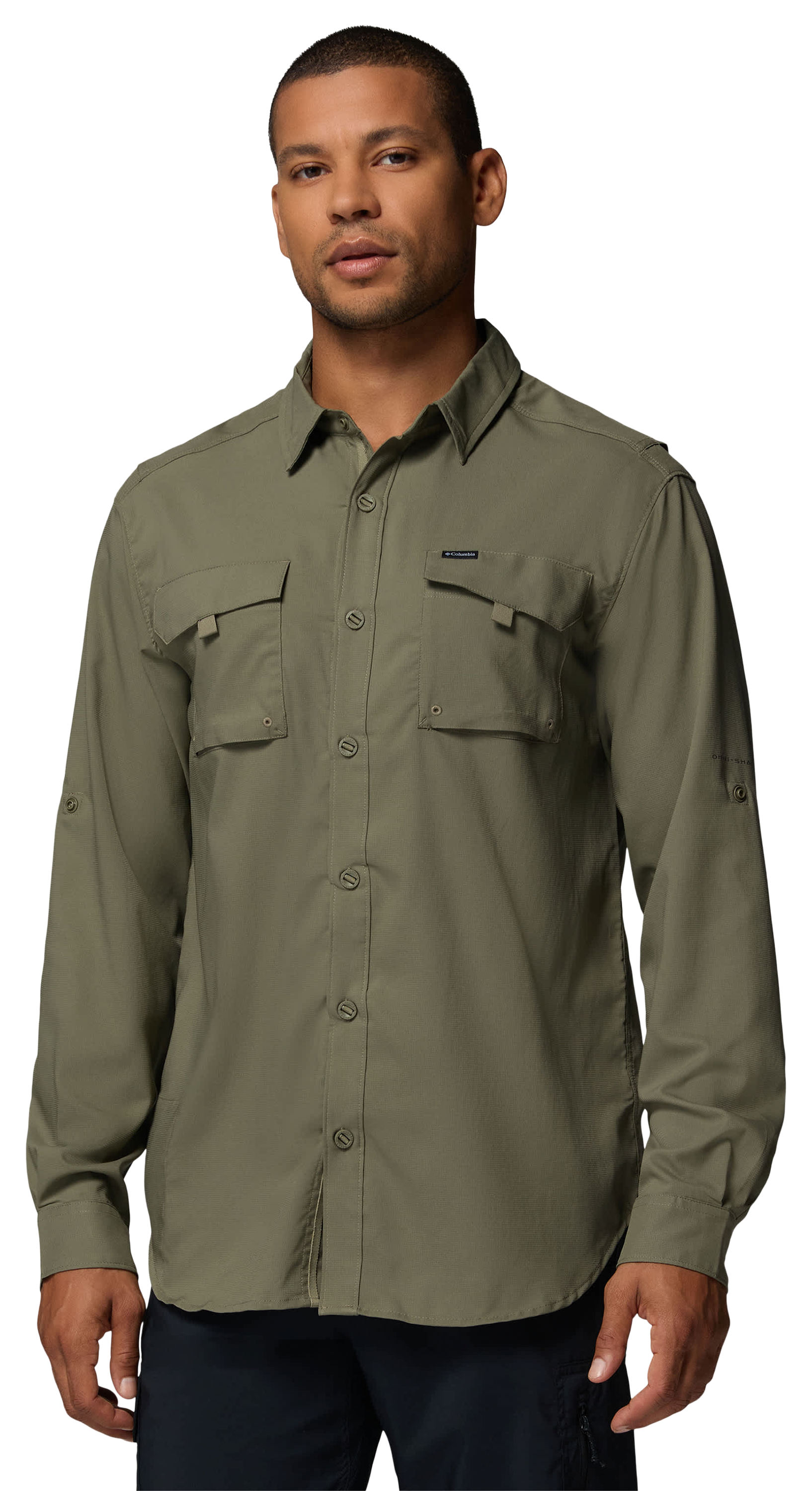 Image of Columbia Silver Ridge Utility II Long-Sleeve Button-Down Shirt - Stone Green