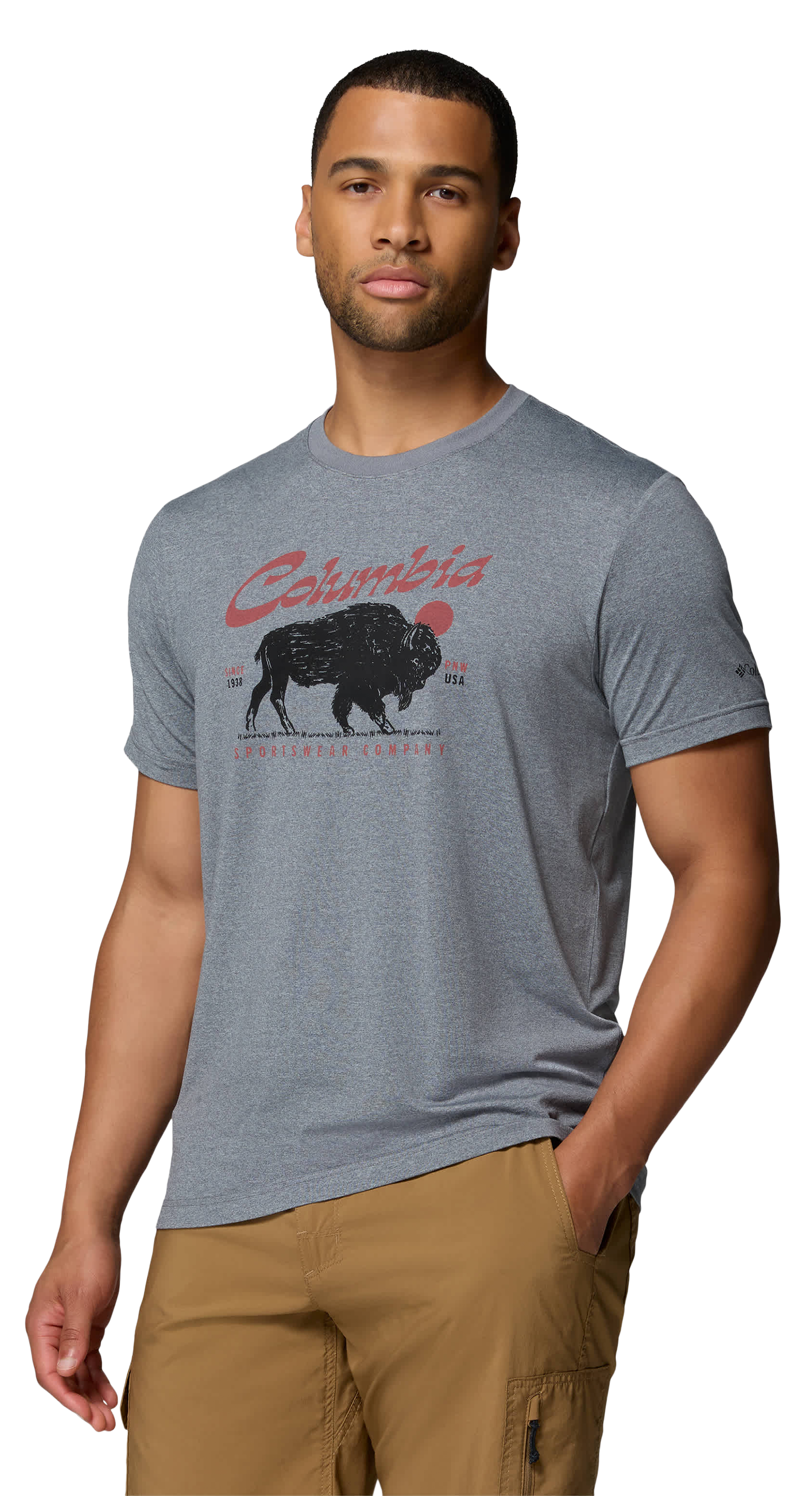 Image of Columbia Parsons Point Retro Roamer Graphic Short-Sleeve T-Shirt. - City Grey Heather
