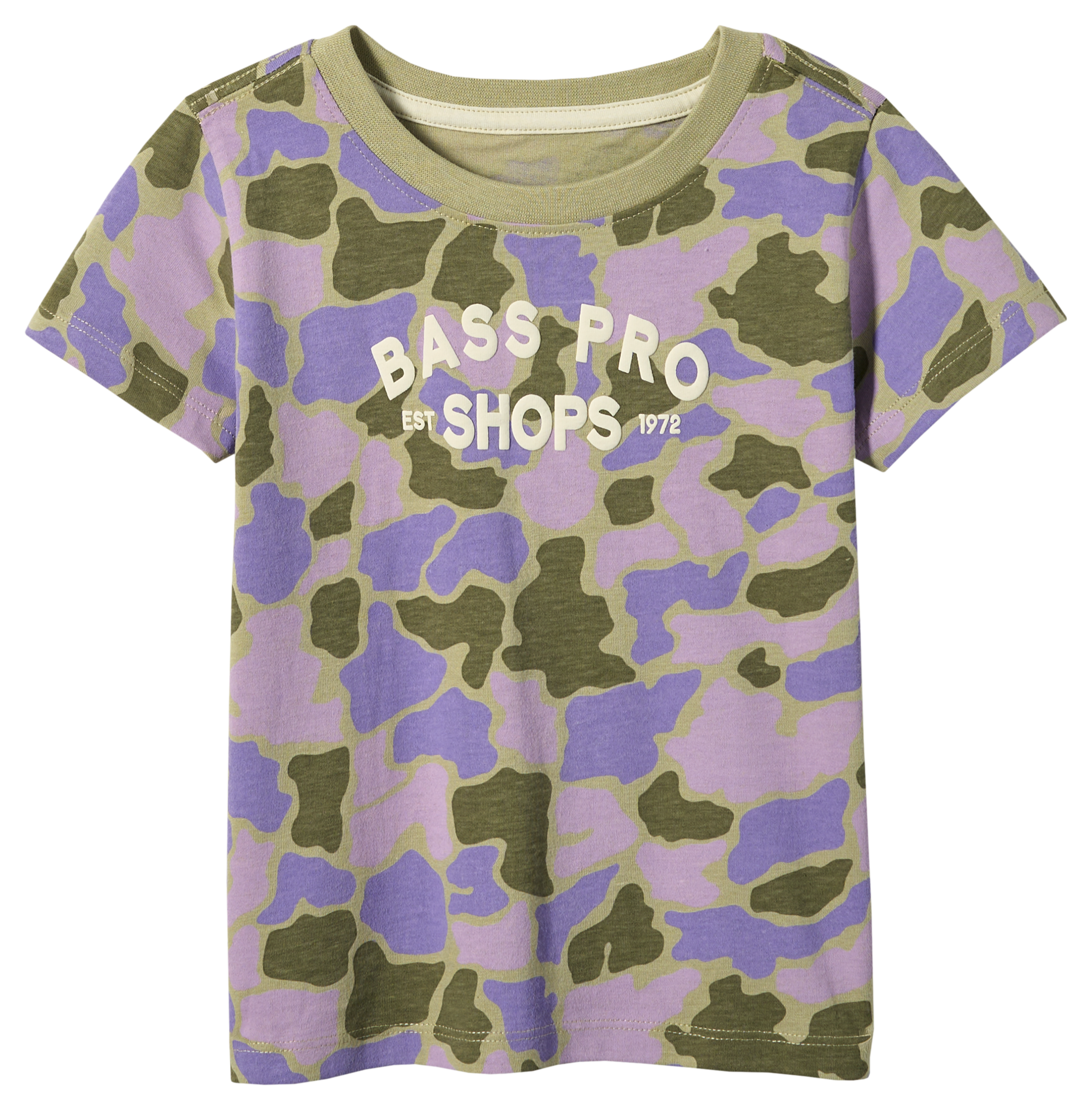 Image of Bass Pro Shops Graphic Short-Sleeve T-Shirt for Toddlers - Purple Duck Camo
