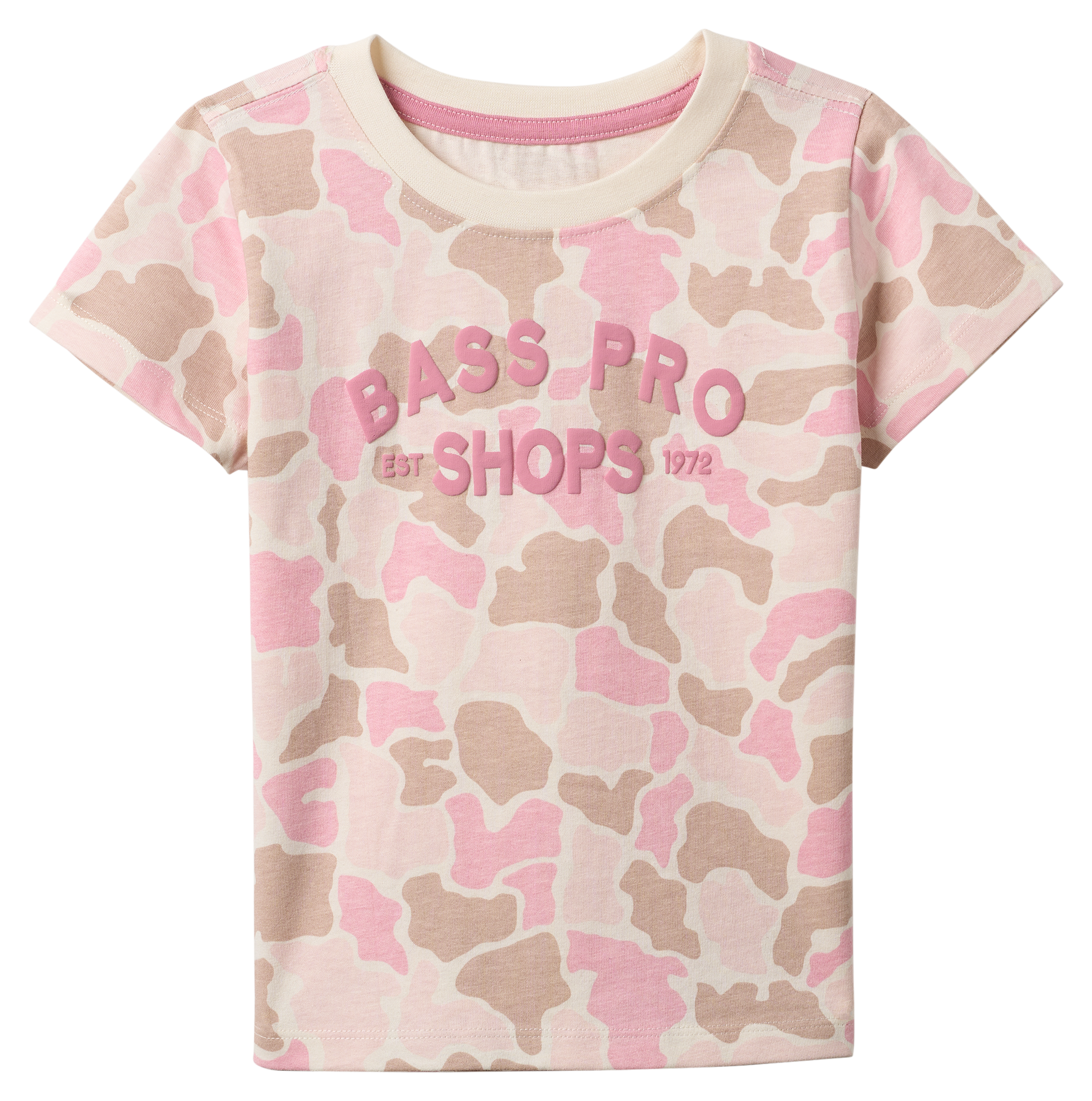 Image of Bass Pro Shops Graphic Short-Sleeve T-Shirt for Toddlers - Pink Duck Camo