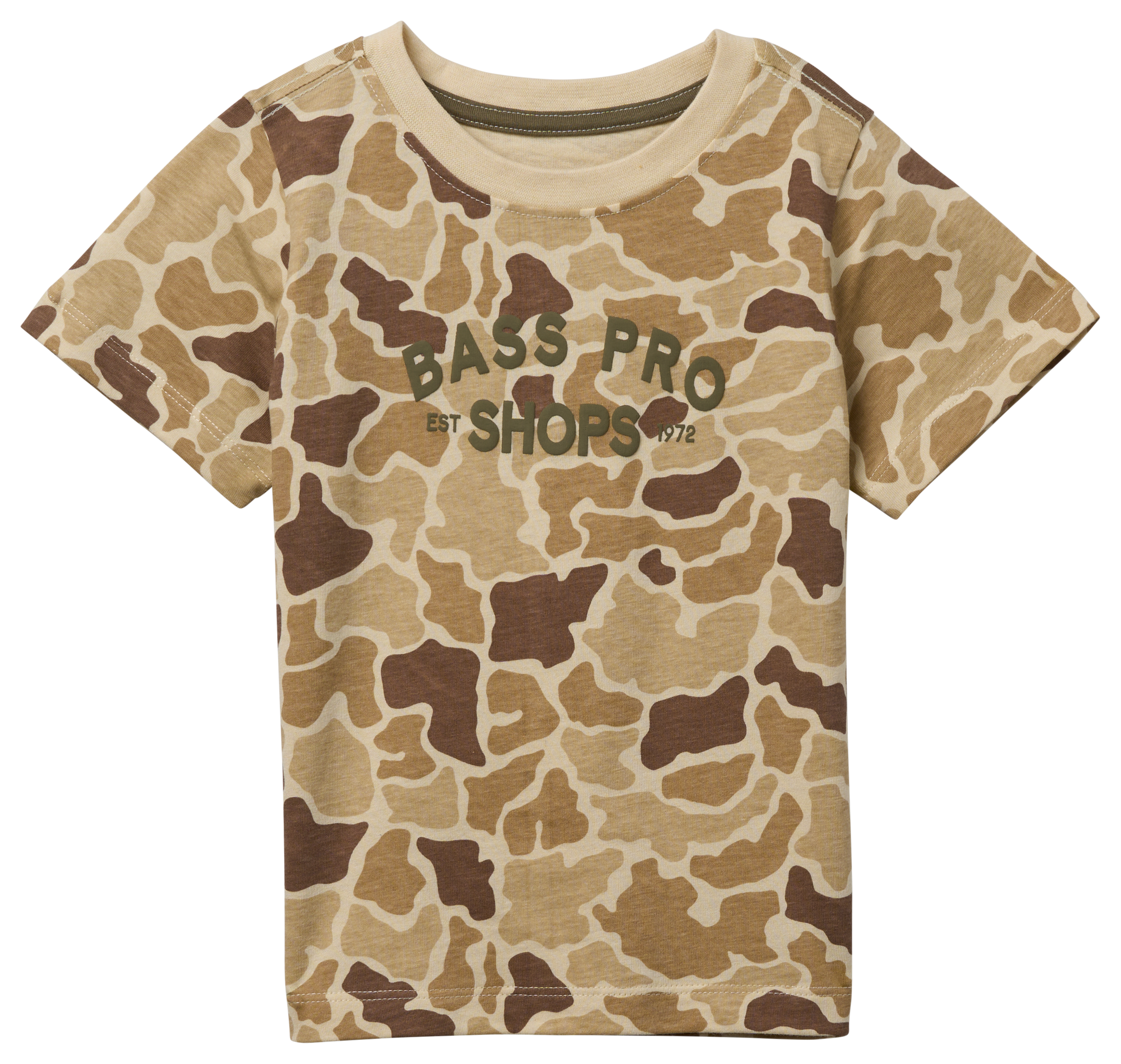 Image of Bass Pro Shops Short-Sleeve T-Shirt for Toddlers - Tan Duck Camo