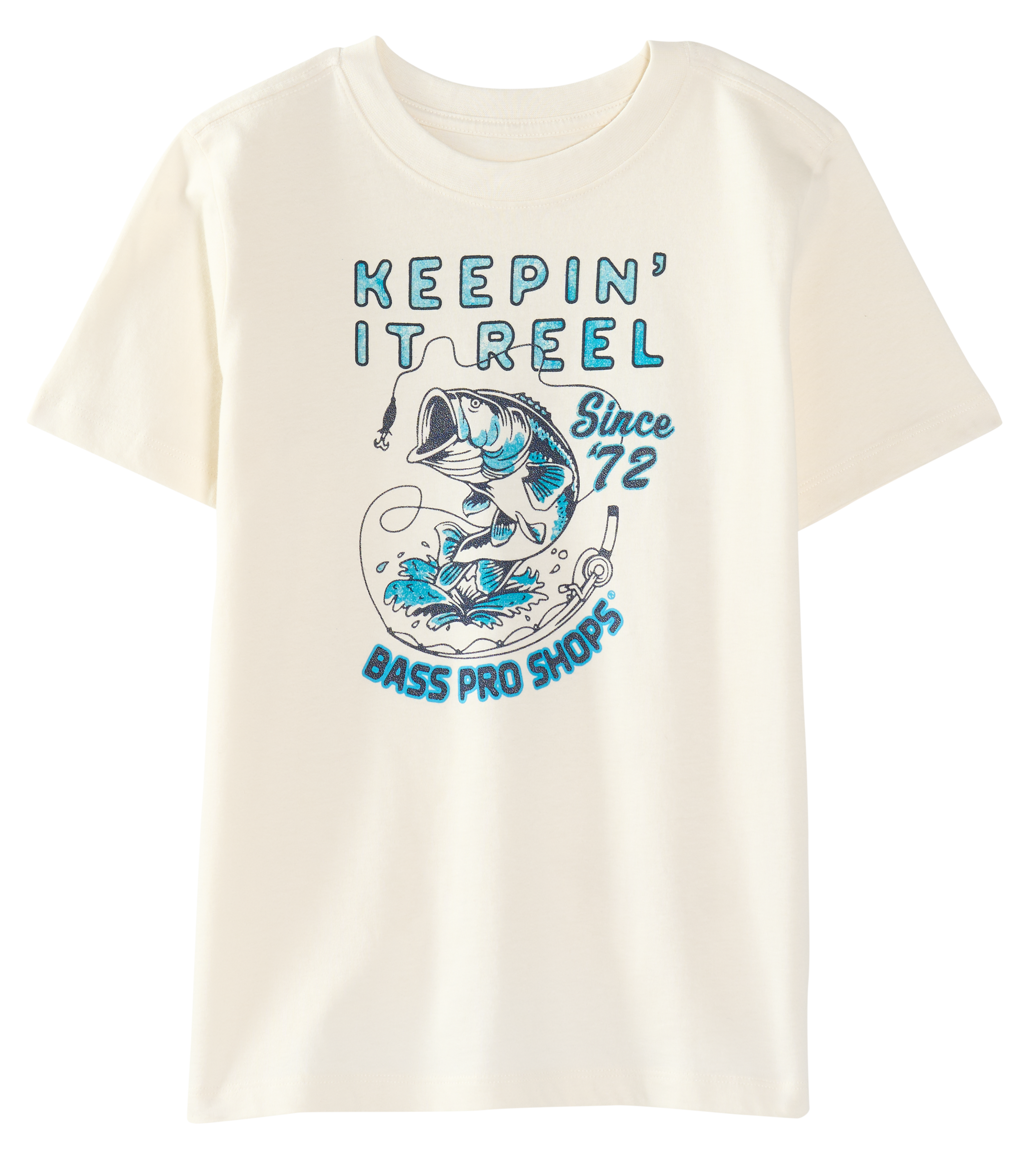 Image of Bass Pro Shops Keepin' it Reel '72 Graphic Short-Sleeve T-Shirt for Kids - Gardenia Reel
