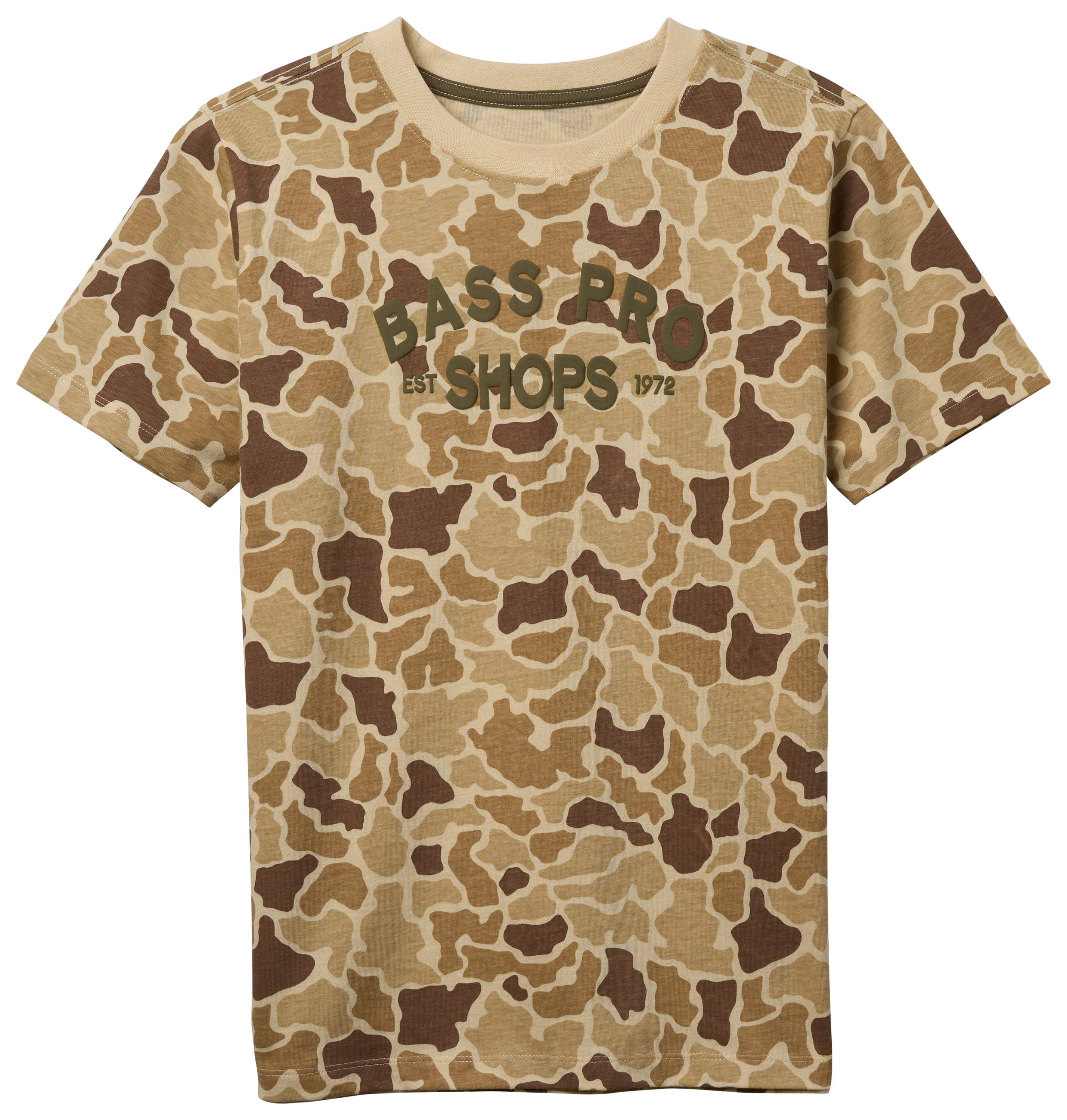 Image of Bass Pro Shops Short-Sleeve T-Shirt for Kids - Tan Duck Camo