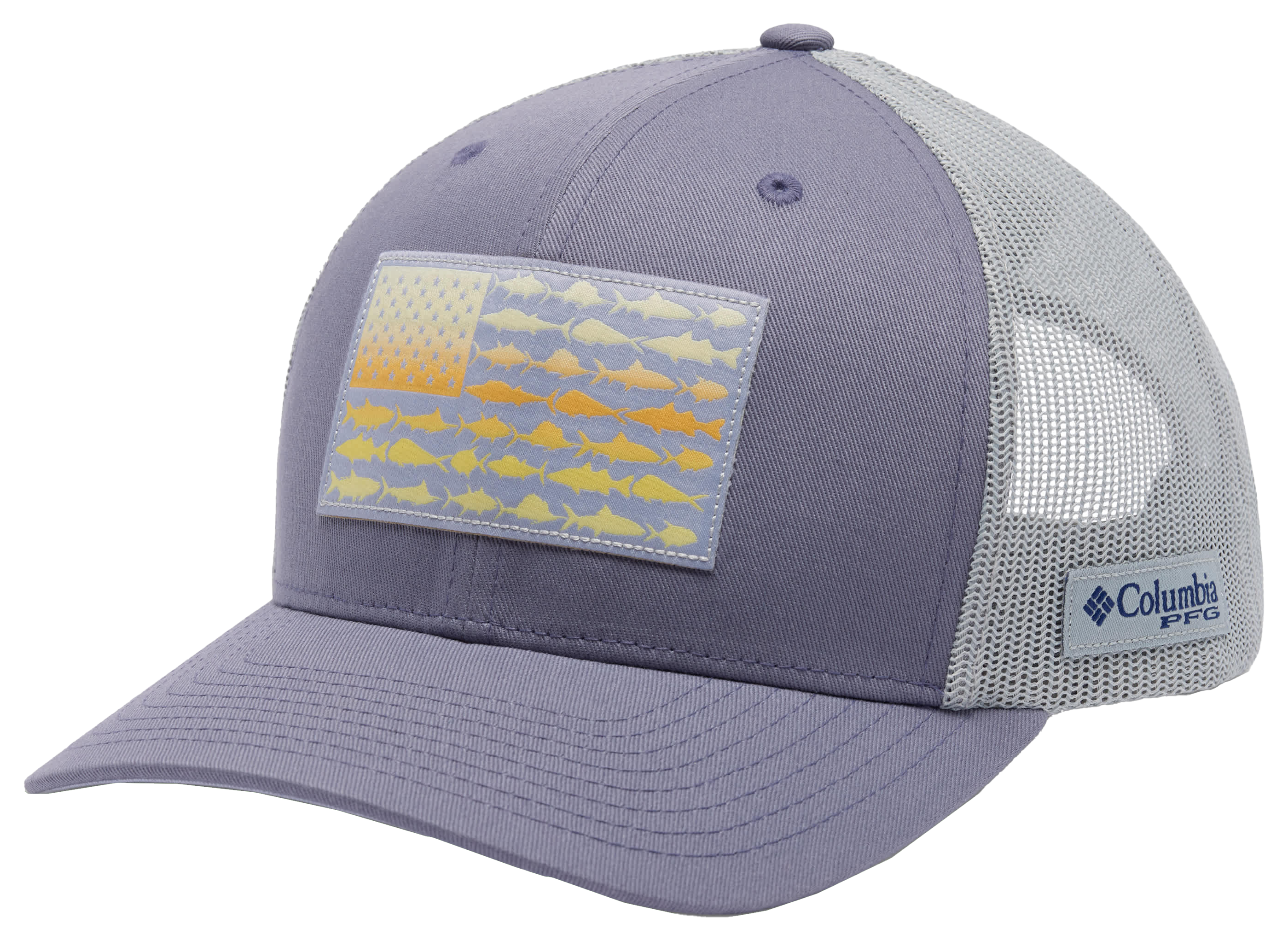 Image of Columbia PFG Mesh Snapback Fish Flag Ball Cap - New Moon/Fish Flag