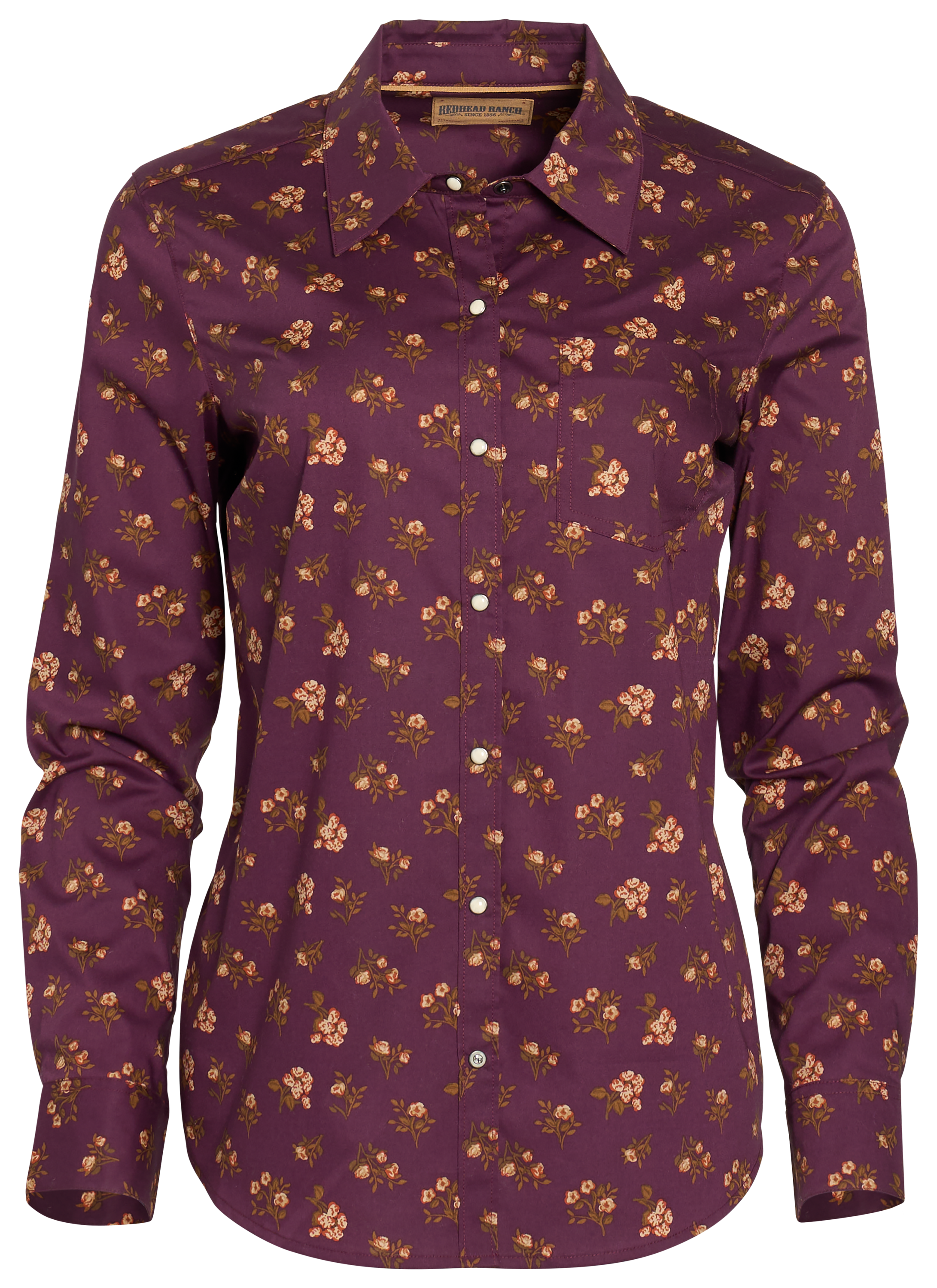 Image of RedHead Ranch Rifle Falls Woven Button-Down Shirt - Fig Scatter Floral