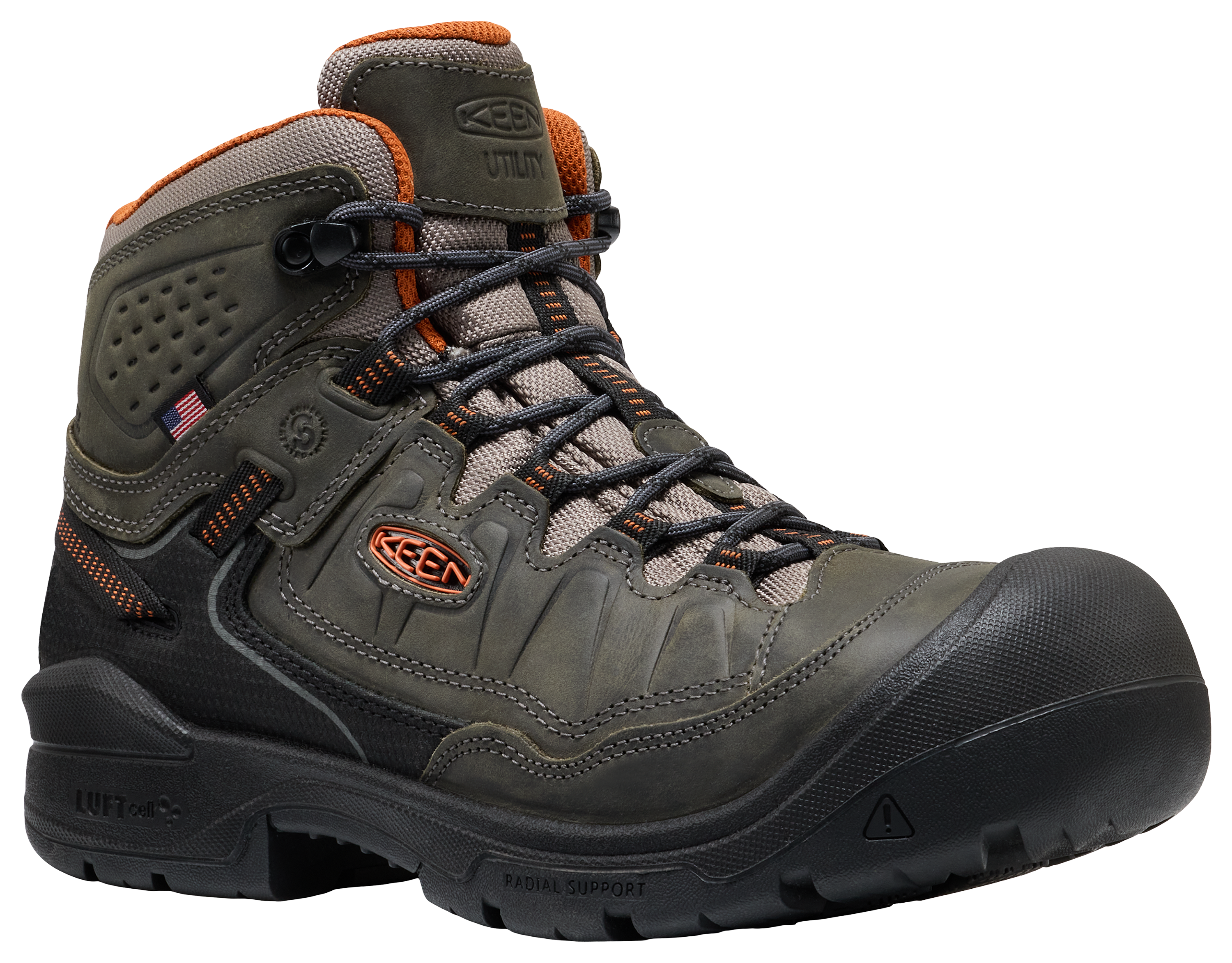 Image of KEEN Utility Targhee IV Mid Waterproof Carbon-Toe Work Boots for Men - Magnet/Black