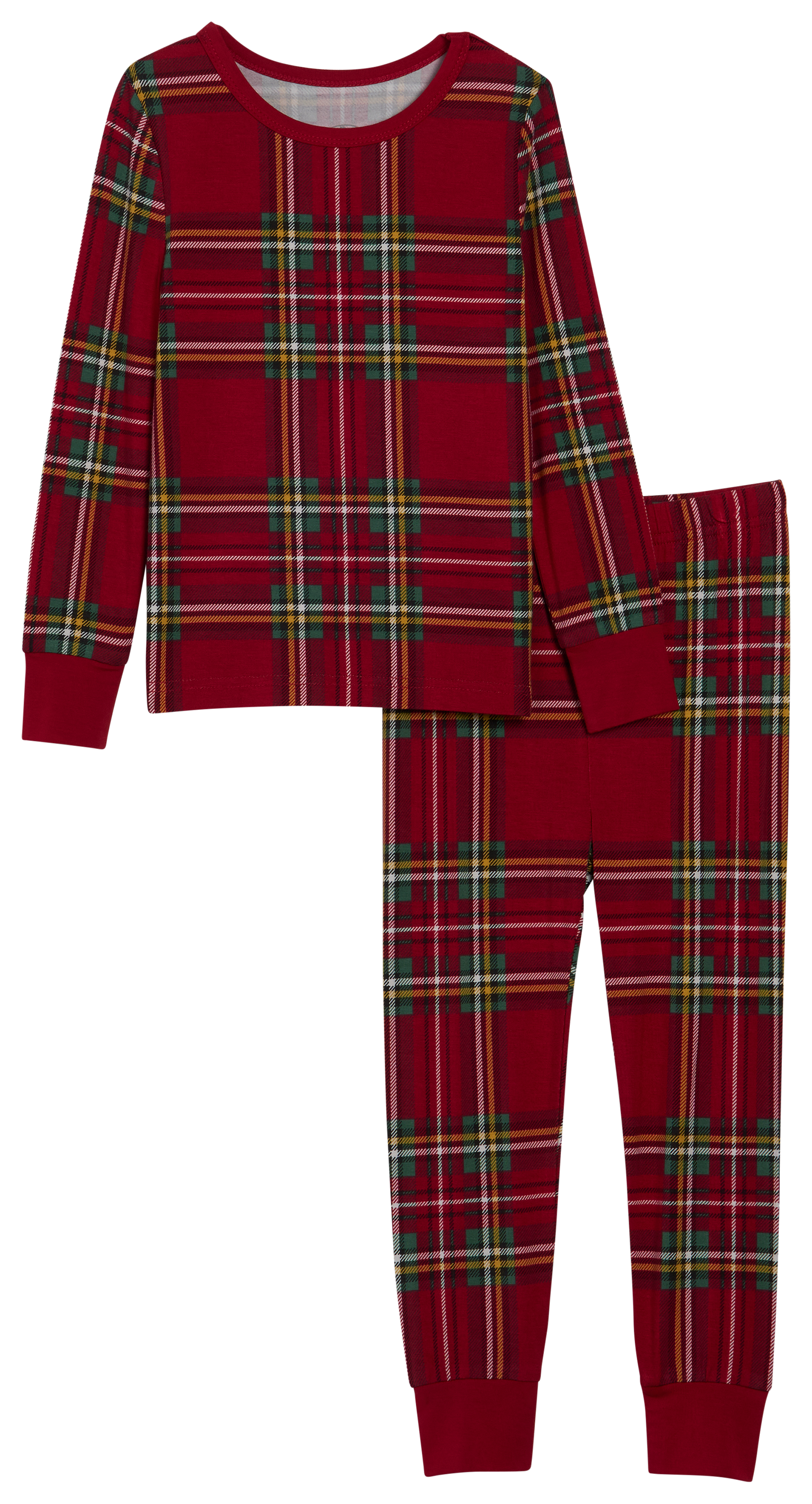 Image of Bass Pro Shops Snug-Fit Pajamas for Toddlers - Red/Green Plaid