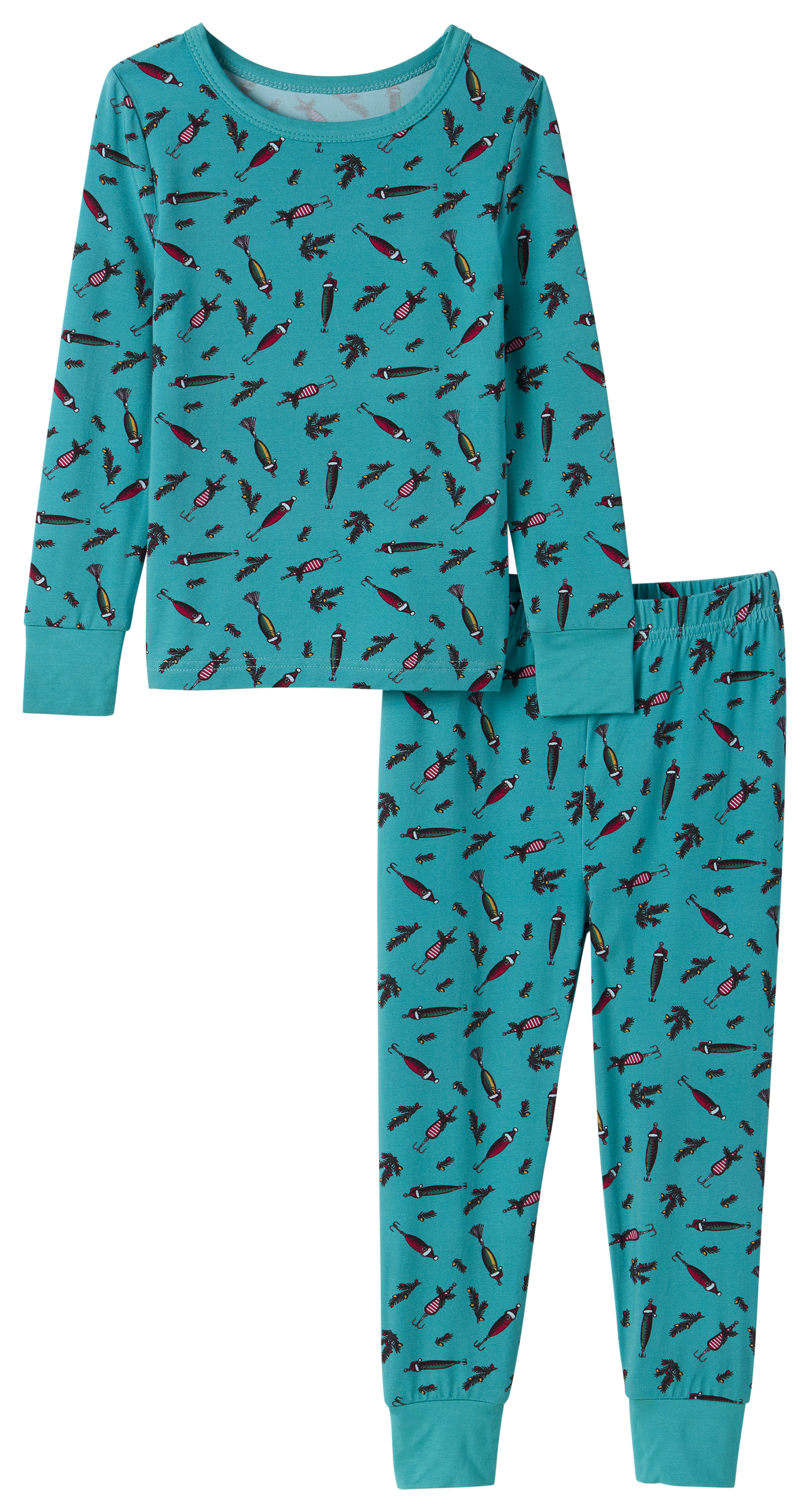 Image of Bass Pro Shops Snug-Fit Pajamas for Toddlers - Fish Print