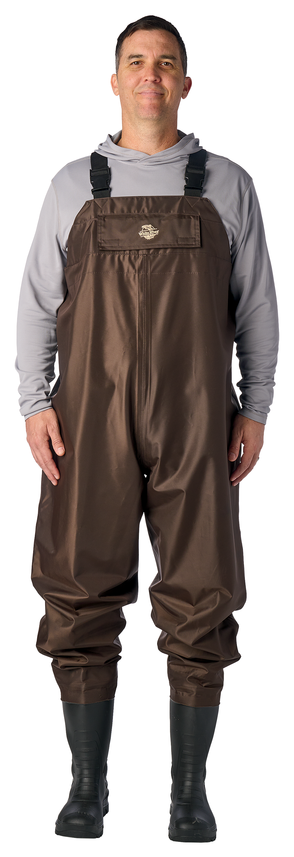 White River Fly Shop White River Fly Shop Three Forks Lug-Sole Chest Waders for Men - Brown - $119.99 at Bass Pro Shops