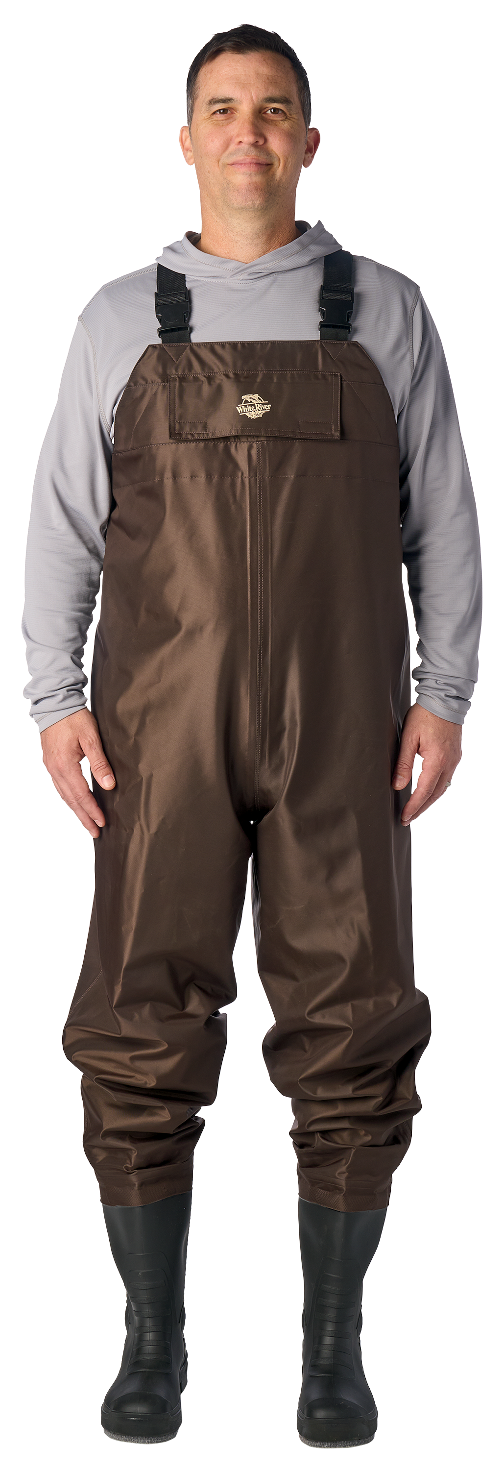 Image of White River Fly Shop Three Forks Felt-Sole Chest Waders for Men - Brown