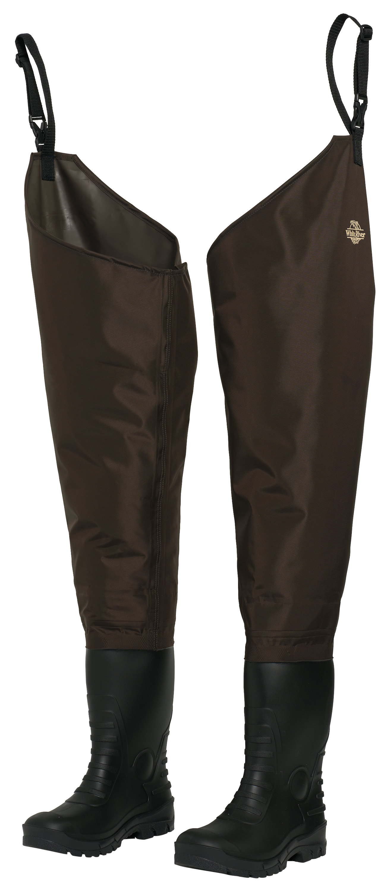 Image of White River Fly Shop Three Forks Lug-Sole Hip Waders for Men - Brown