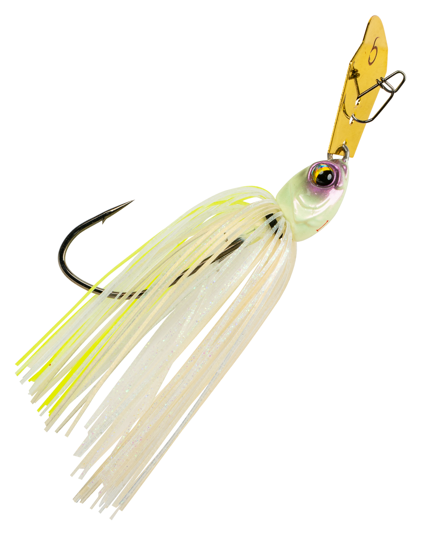 Image of 6th Sense Fishing Jigsaw Bladed Jig - Bone-Treuse Pearl - 3/8 oz.