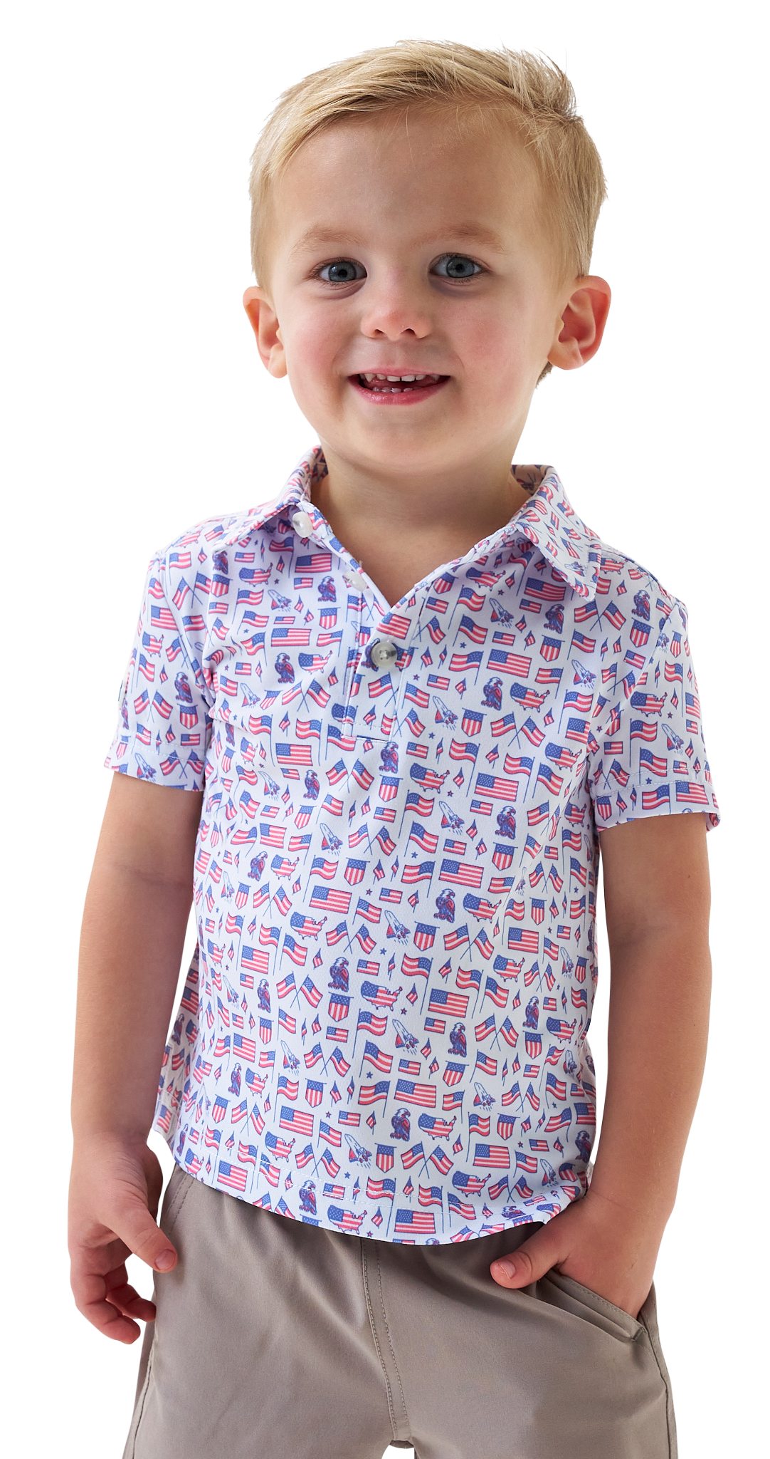 Image of BURLEBO Performance Polo for Kids - Old Glory