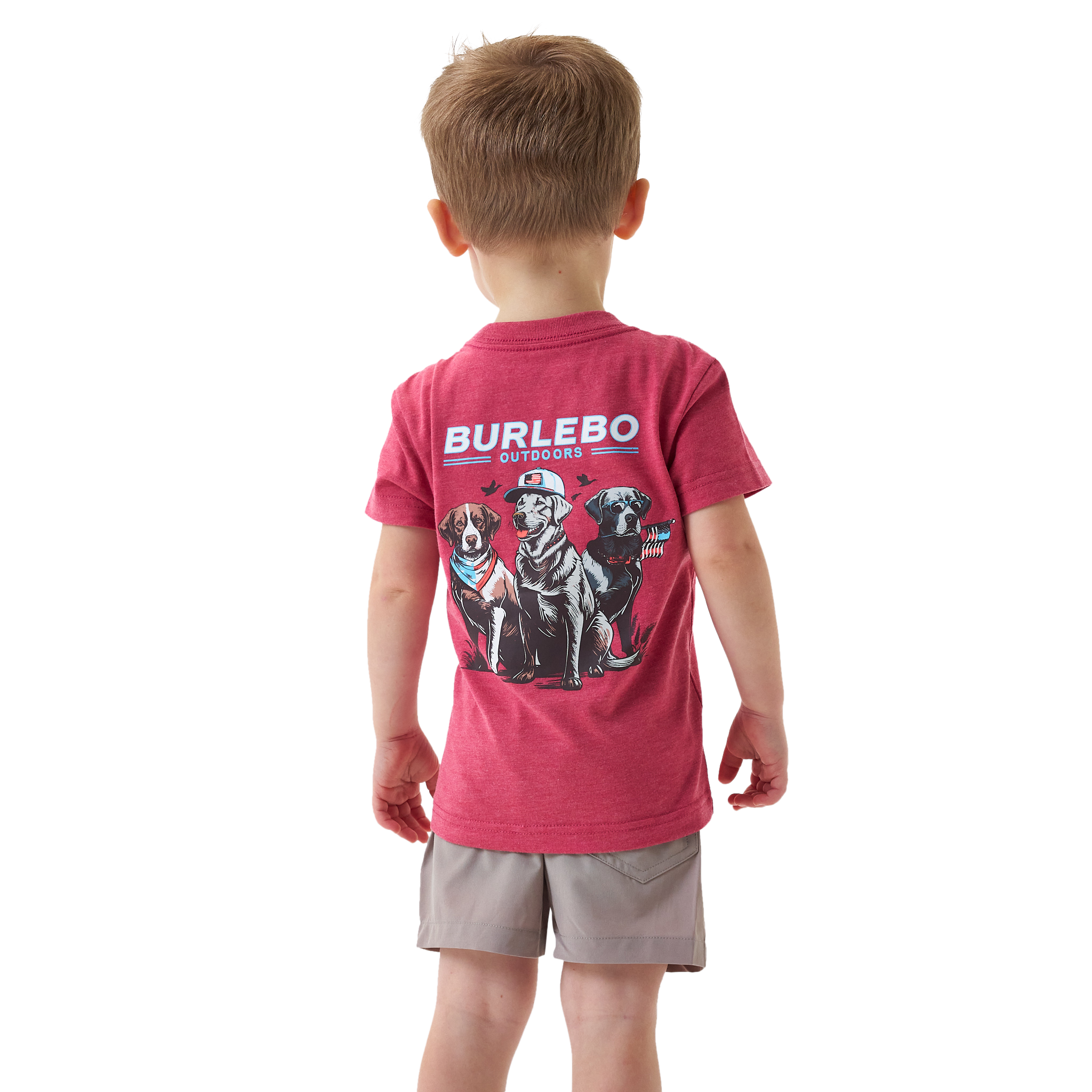 Image of BURLEBO American Dogs Short-Sleeve T-Shirt for Kids - Heather Crimson