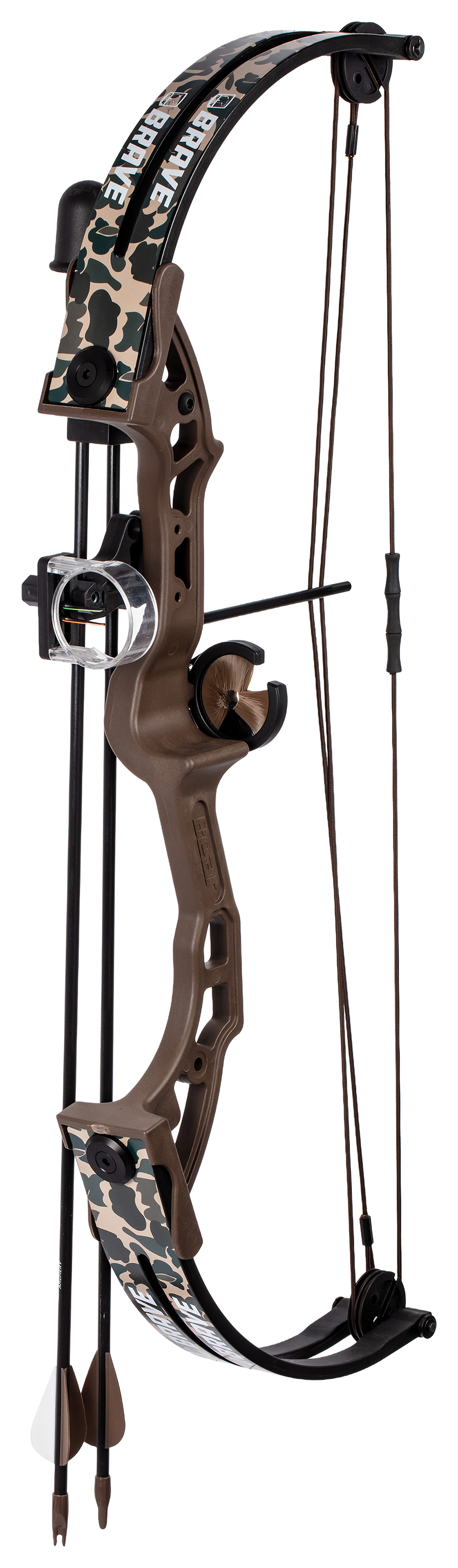 Image of Bear Archery Brave Youth Compound Bow - 25 lbs. - Right Hand - Fred Bear Tan