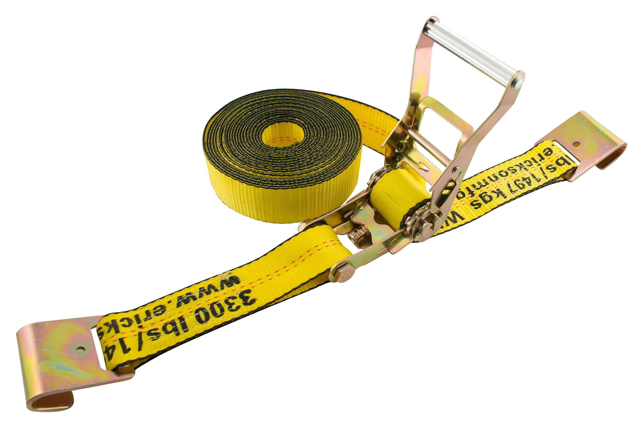 Image of Erickson 10,000-Lb. Ratchet Strap with Flat Hooks and Steel Handle