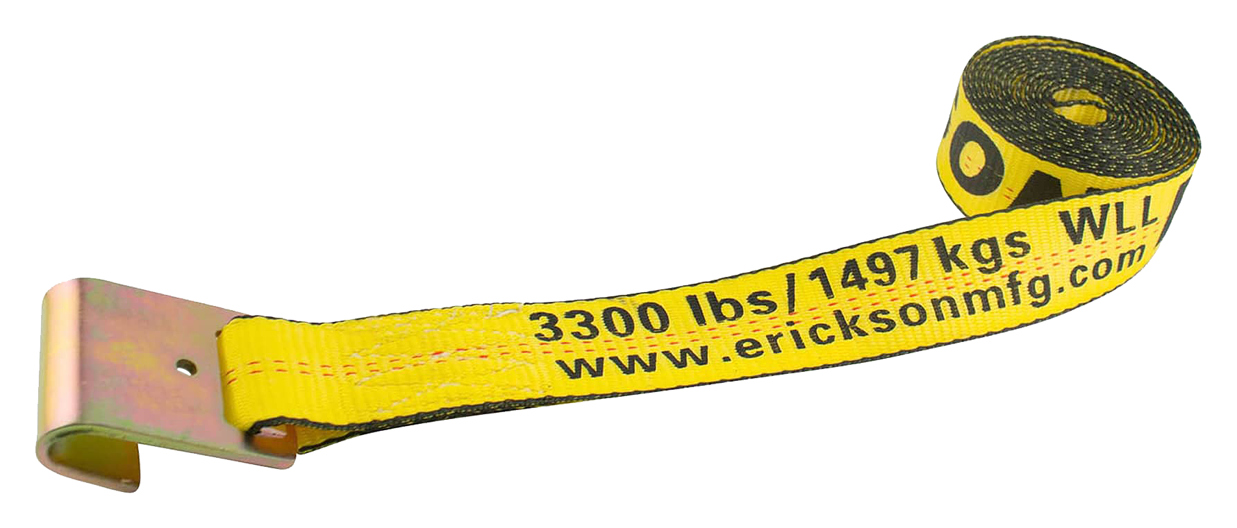 Image of "Erickson Winch Strap with Flat Hooks - 10,000 lbs. - 30' x 2"""