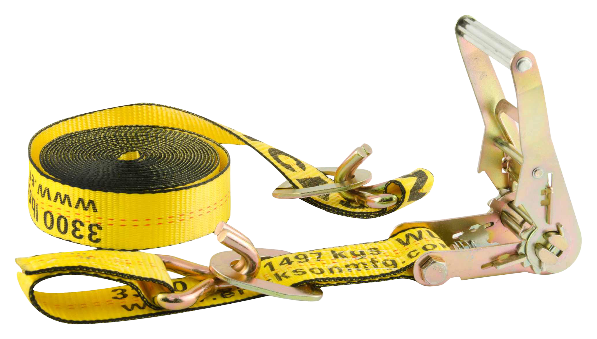 Image of Erickson 10,000-Lb. Ratchet Strap with Double J-Hooks and Floating D-Rings