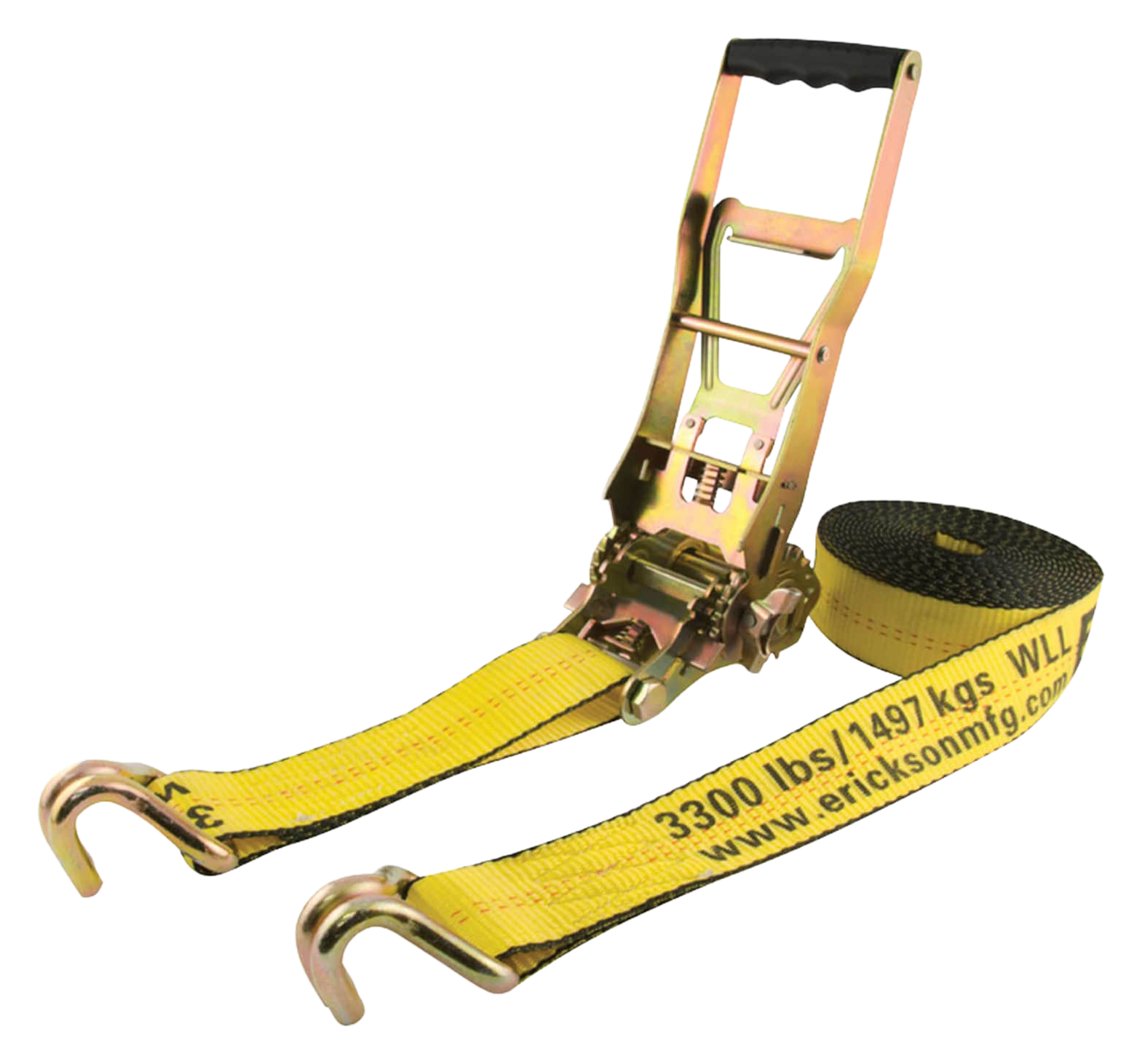 Image of Erickson 10,000-Lb. Bale Boss Multiplier Ratchet Strap with Double J-Hooks