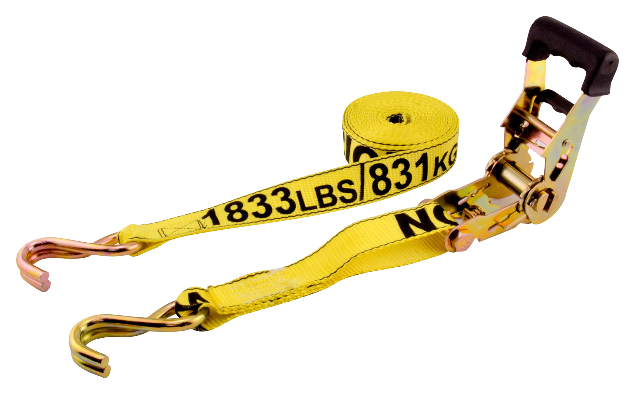 Image of Erickson 5500-Lb. Ratcheting Tie-Downs with J-Hooks 2-Pack