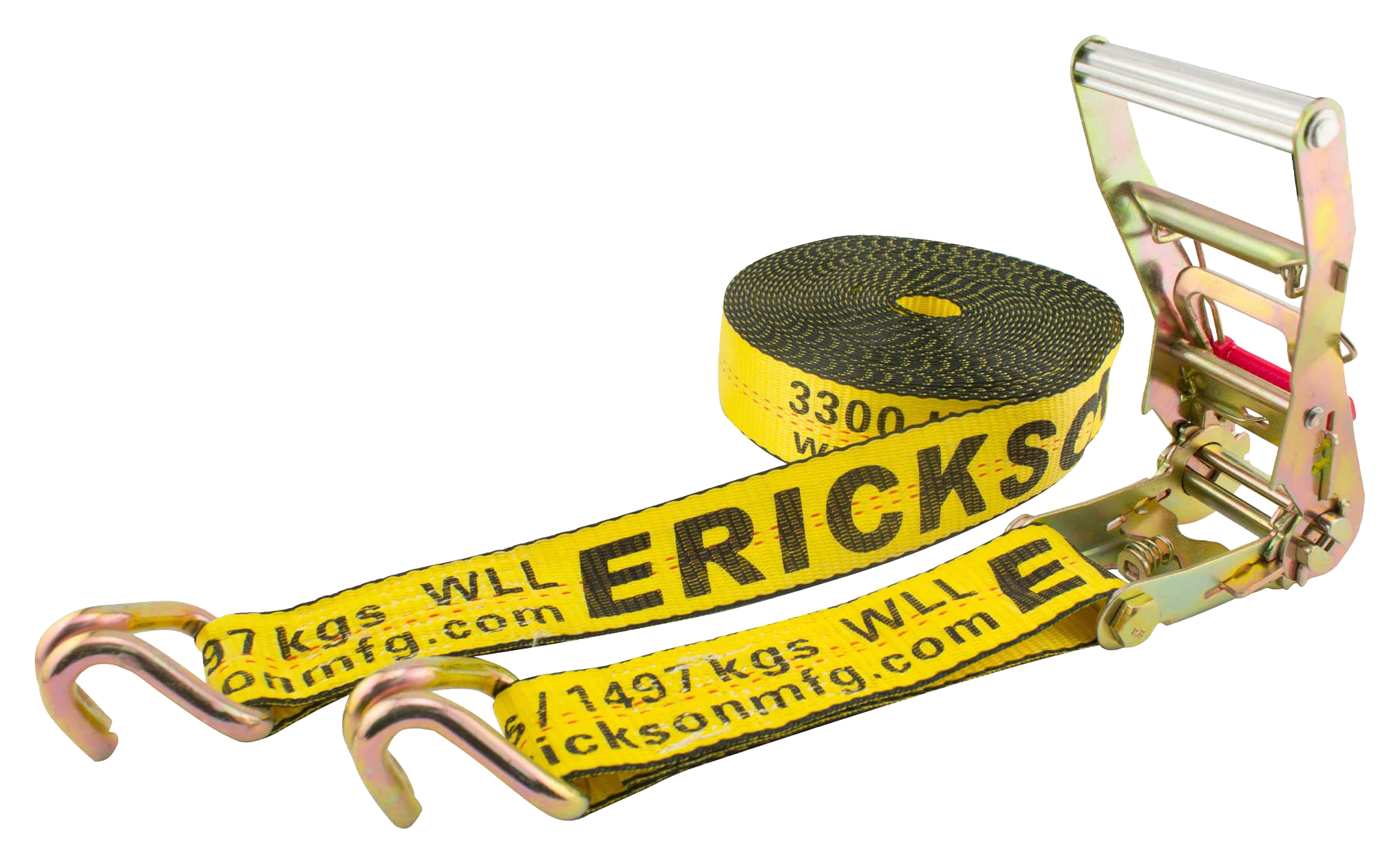 Image of Erickson Long-Handle Ratchet with Double J-Hooks and Web Clamp - 2'' x 40'