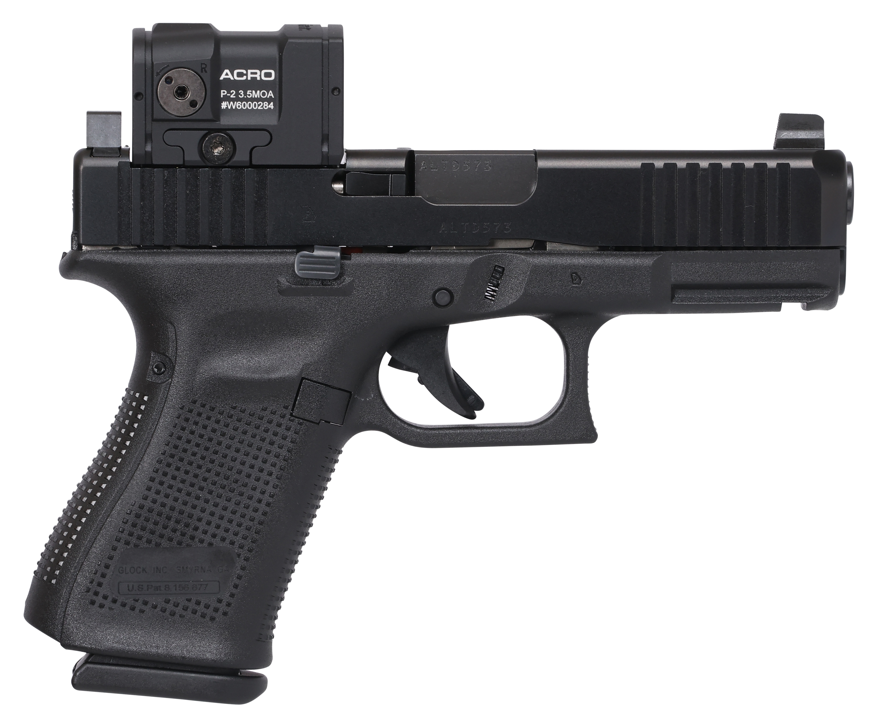 GLOCK 19 Gen5 MOS SemiAuto Pistol with Aimpoint ACRO P2 Red Dot  15 Magazine Capacity