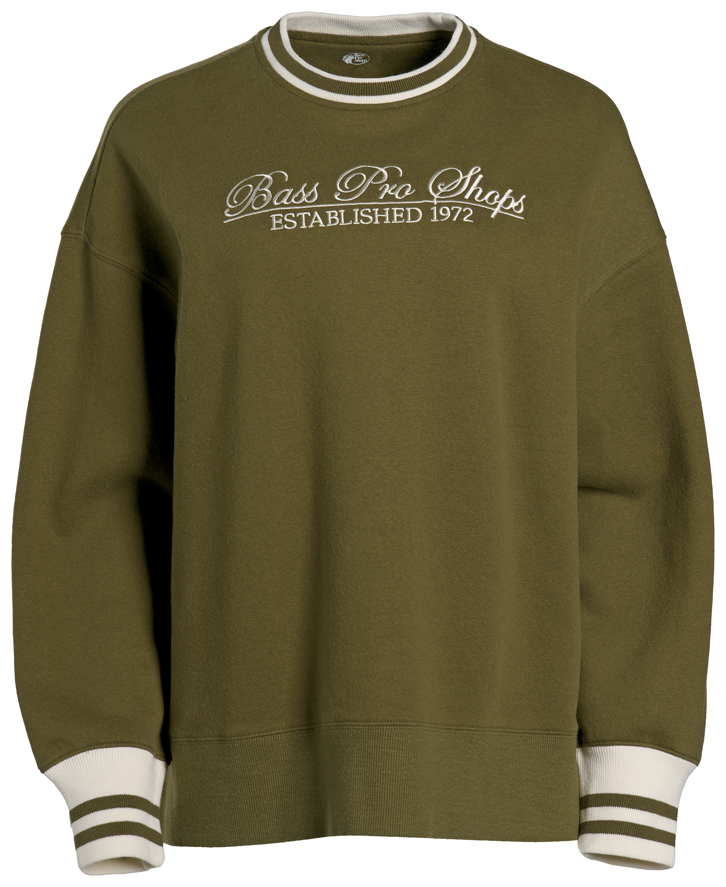 Image of Bass Pro Shops Embroidered Logo Tunic Sweatshirt - Burnt Olive/Egret