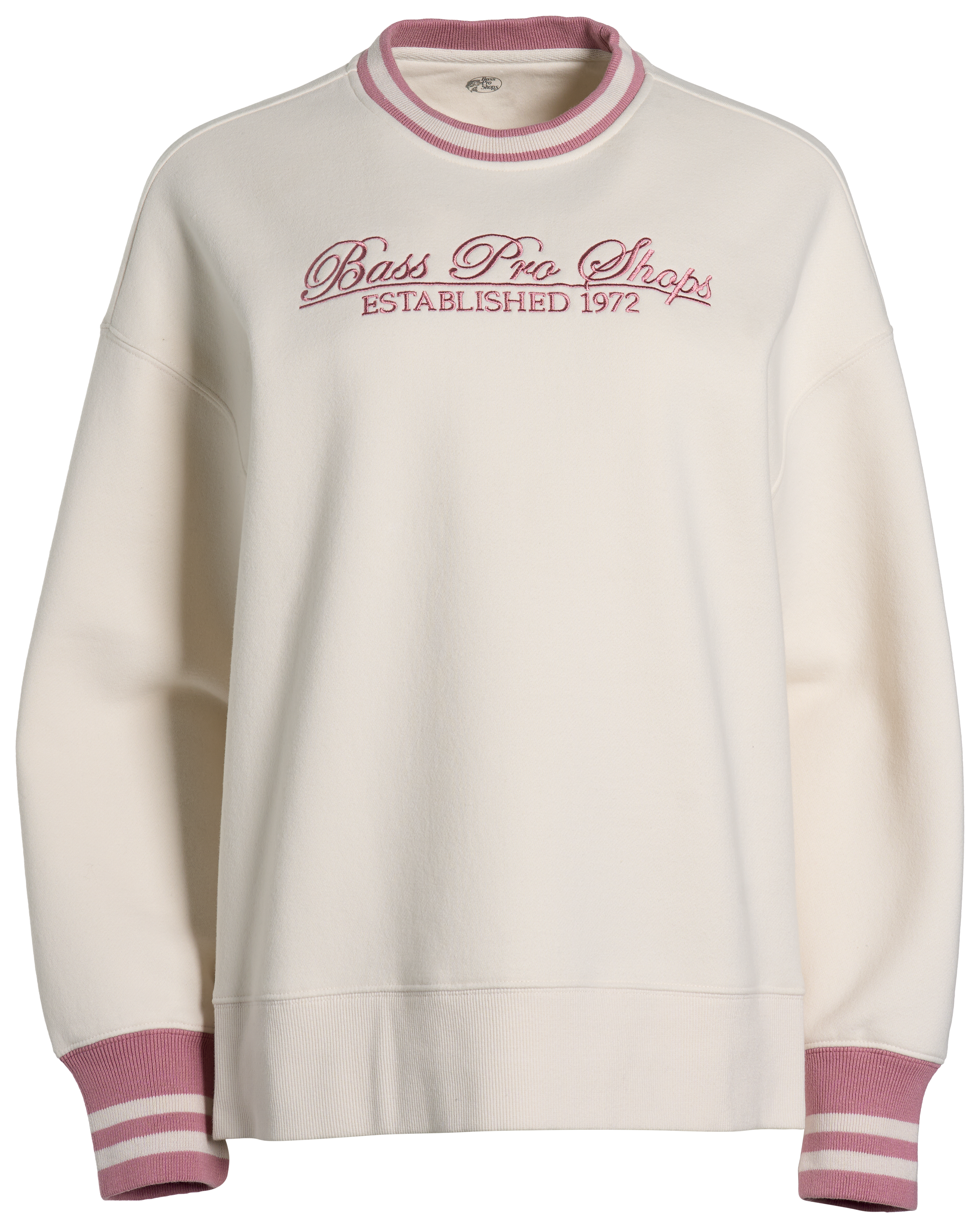 Image of Bass Pro Shops Embroidered Logo Tunic Sweatshirt - Gardenia/Foxglove
