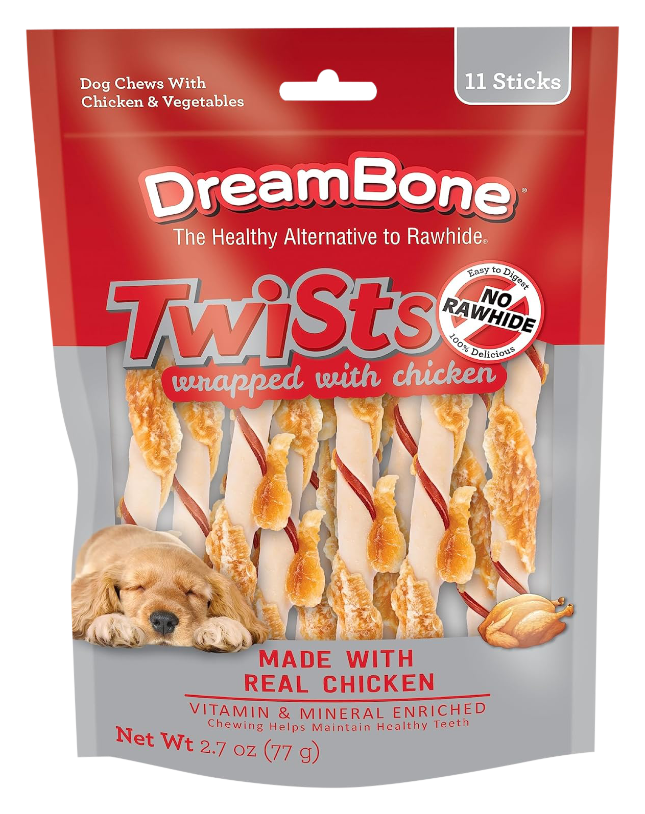 Image of DreamBone Twists Wrapped with Chicken Dog Chews