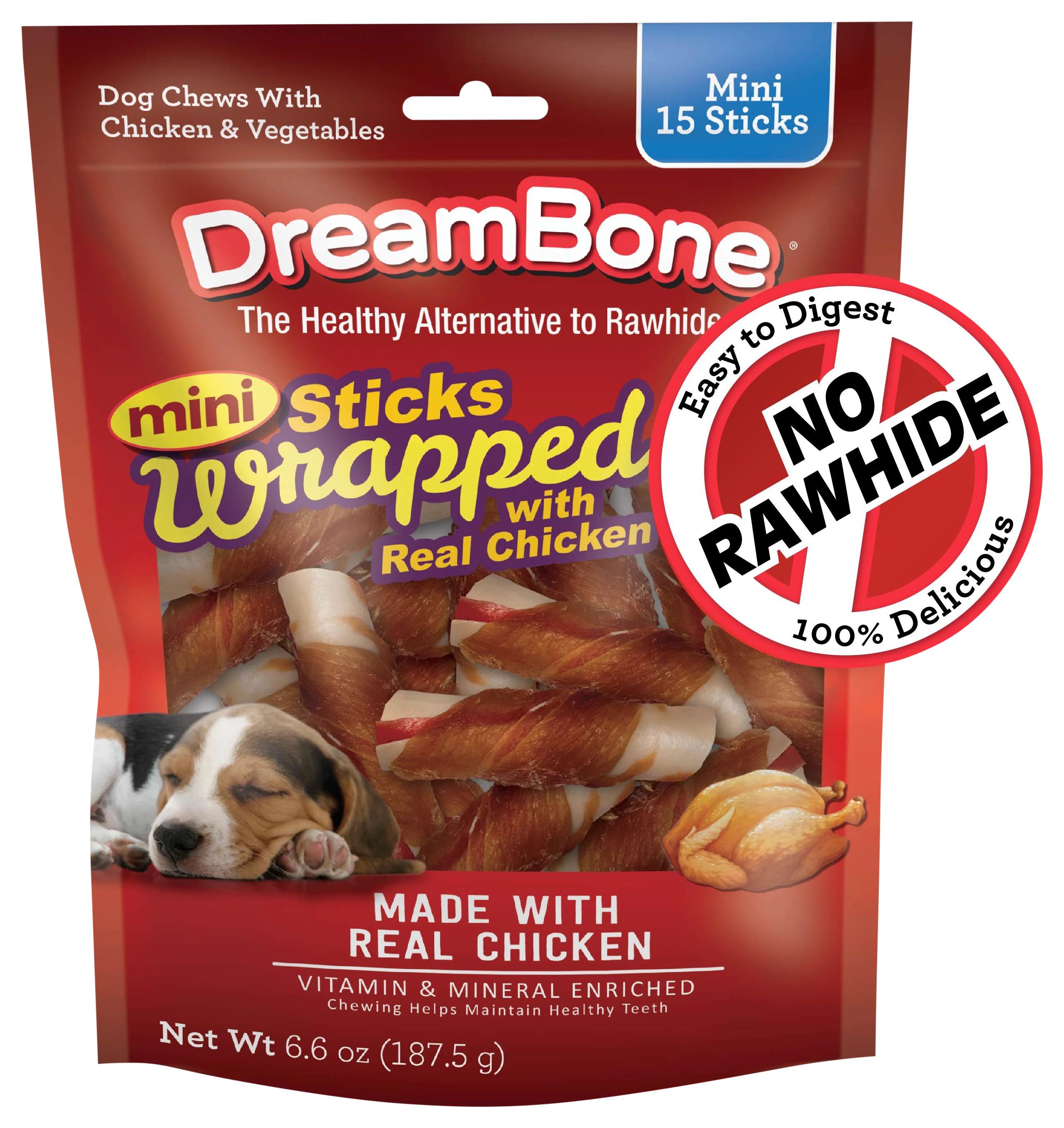 Image of DreamBone Mini Chicken Wrapped Sticks Dog Treats